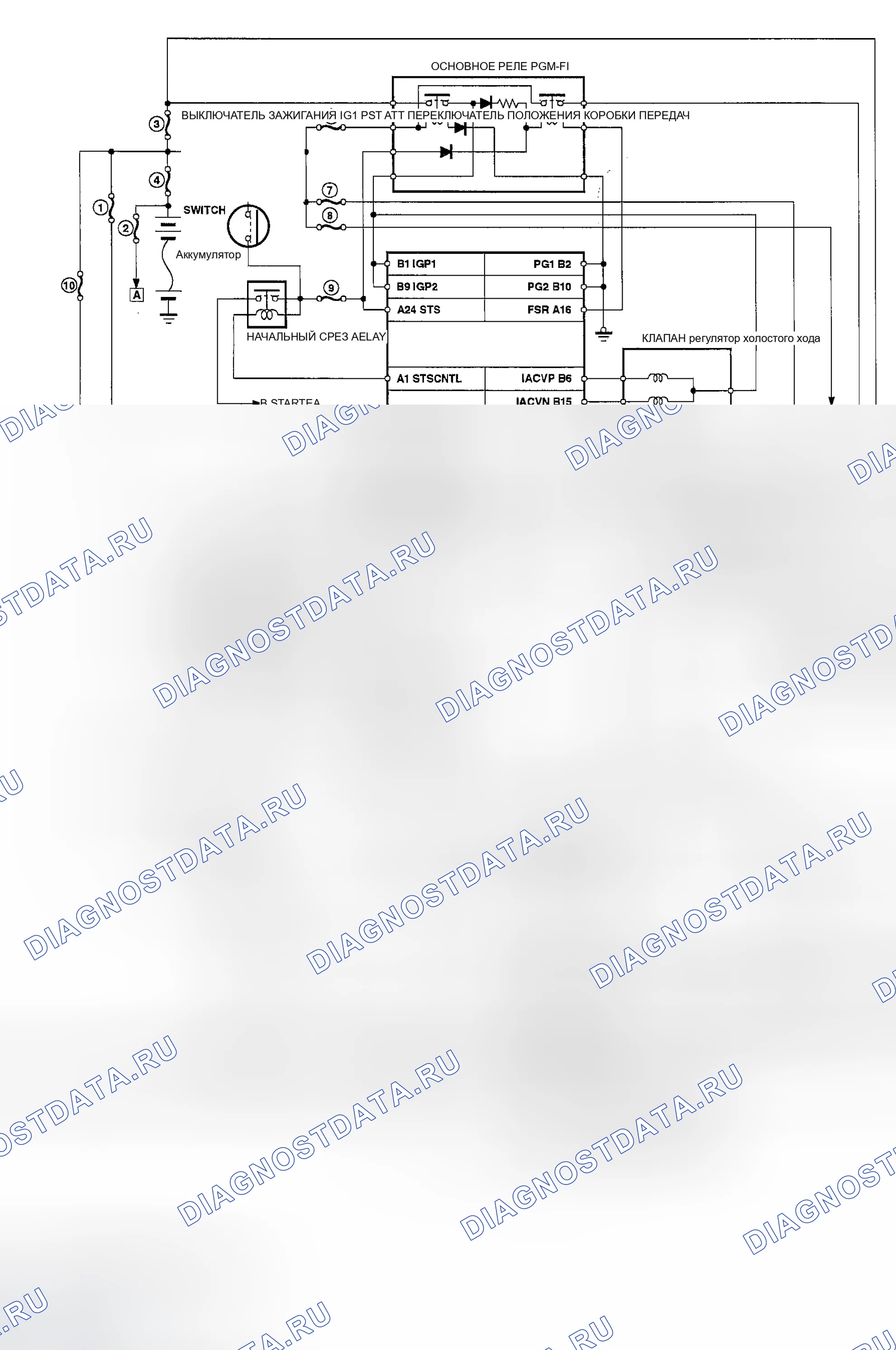 Рис. 41: Электрические соединения. Honda Civic GA