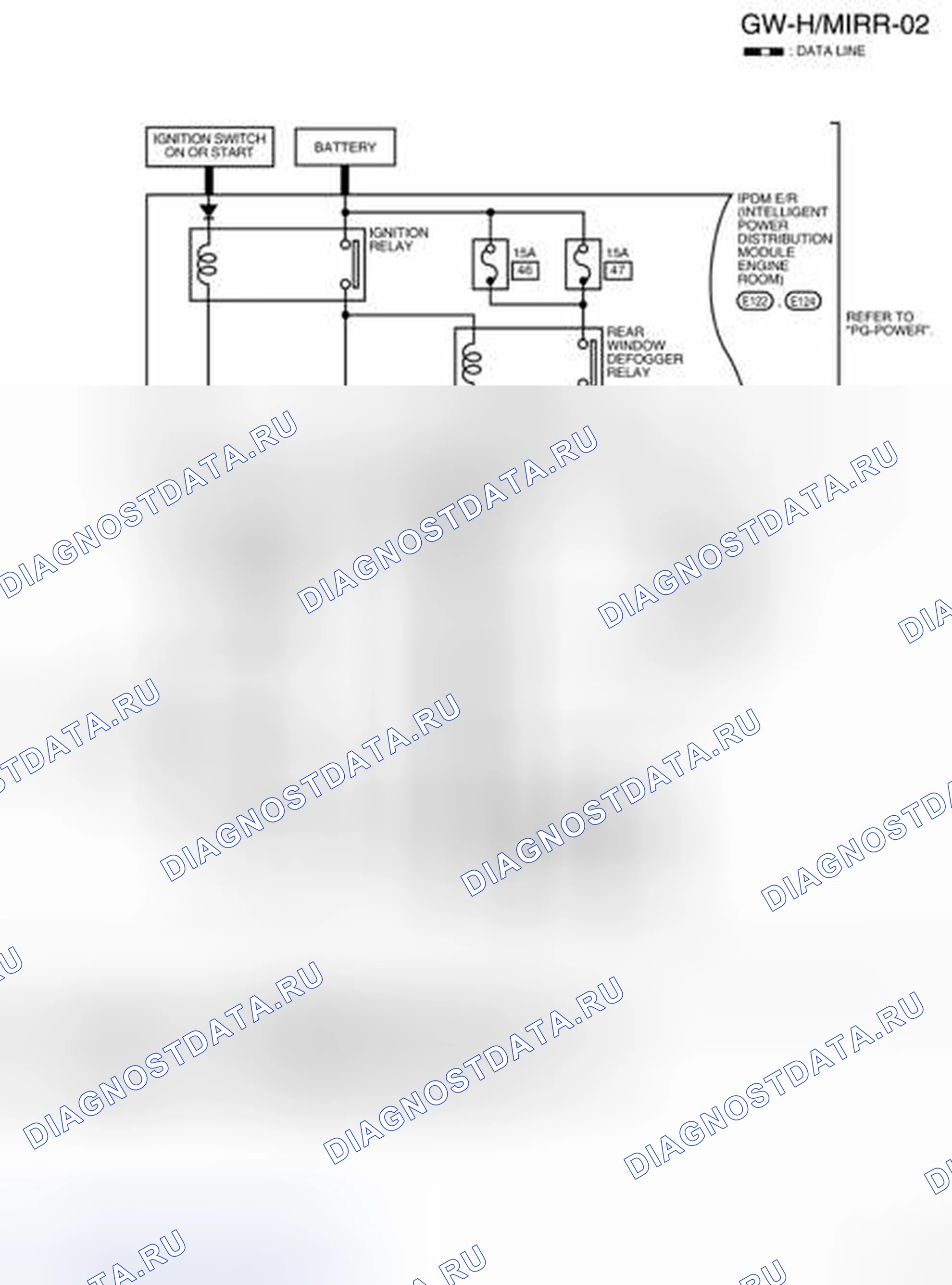 Рис. 26: электросхема - Gm-H / MIRR-02. Nissan Frontier D40