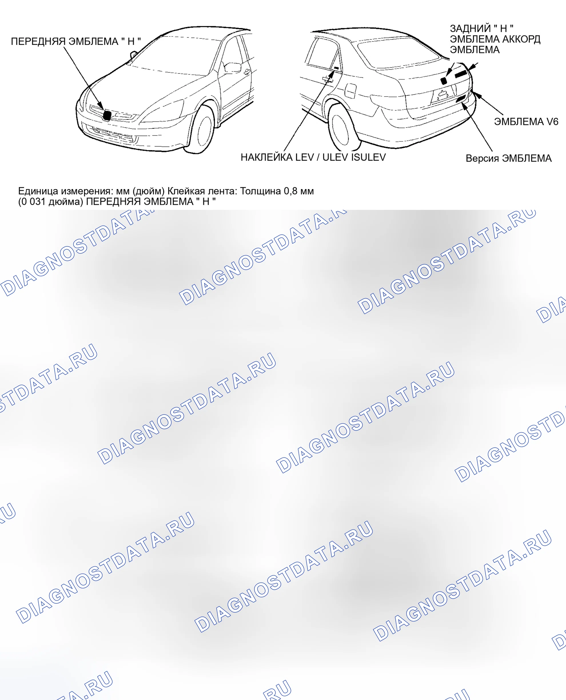 Рис. 124: 2003-05 Модели 4-дверные. Honda Accord VII рестайлинг