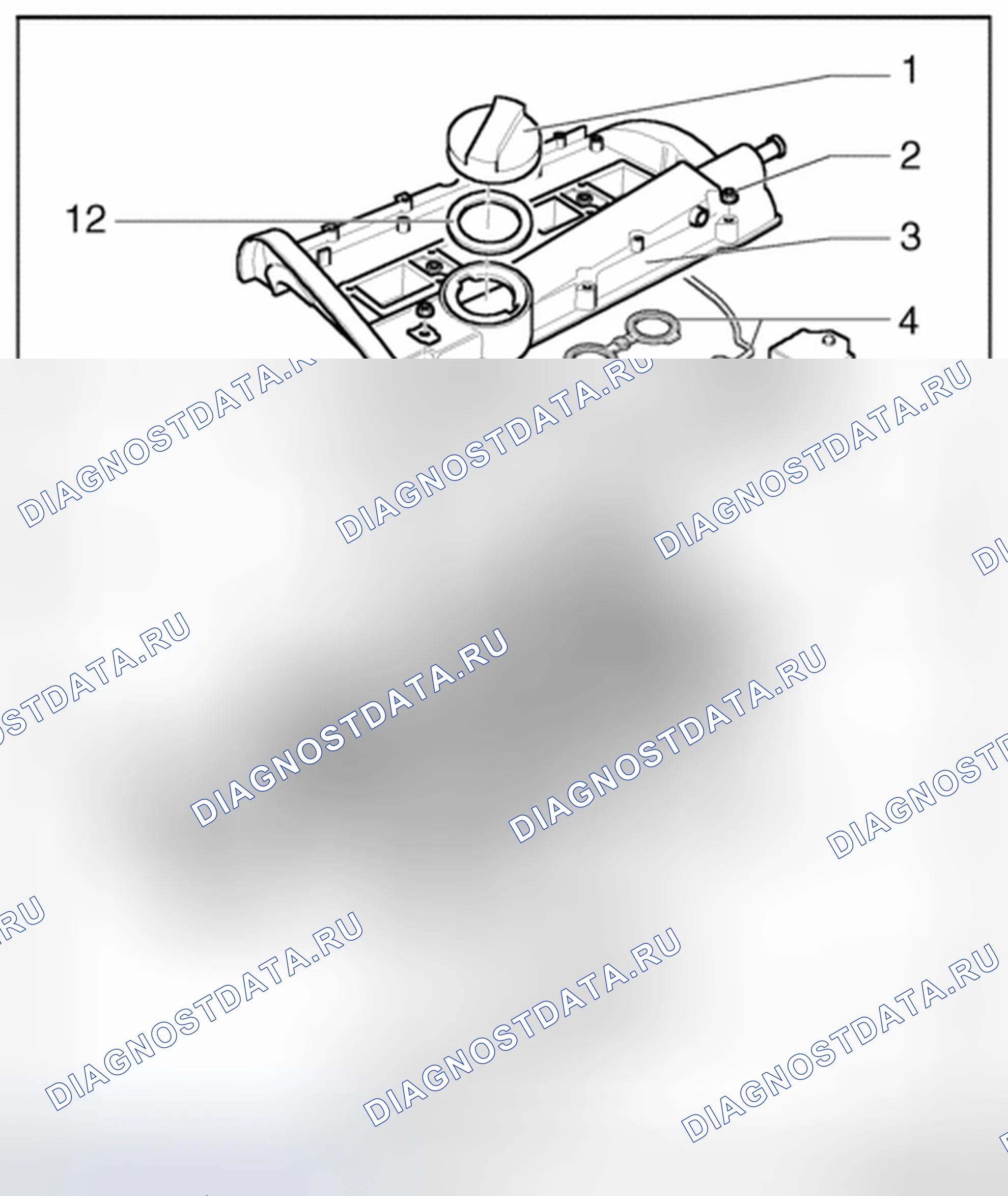 Рис. 516: Головка цилиндров, обзор сборки. Volkswagen Golf Mk4