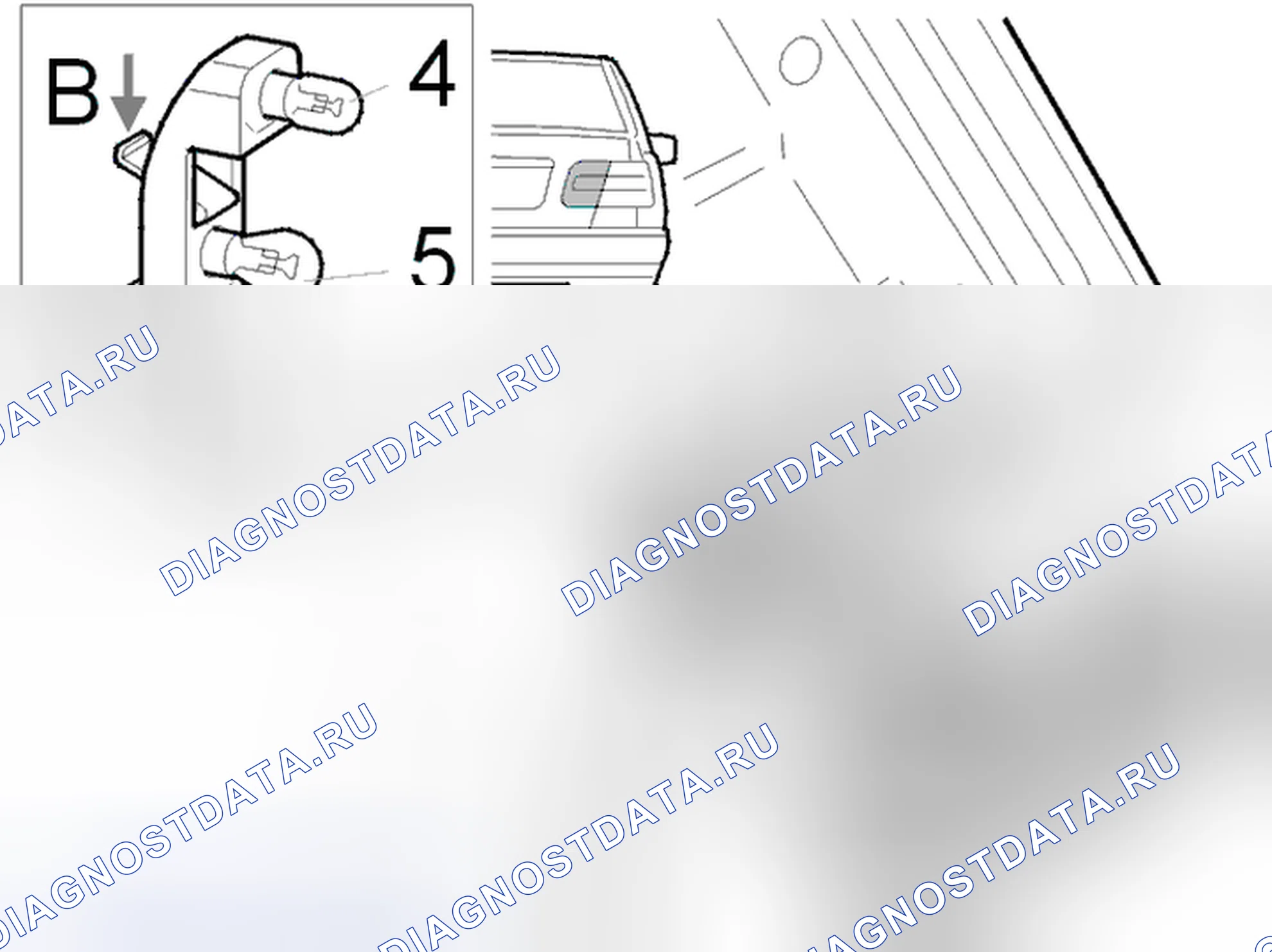 Рис. 995: Замена ламп задних фонарей. Volvo C70 I