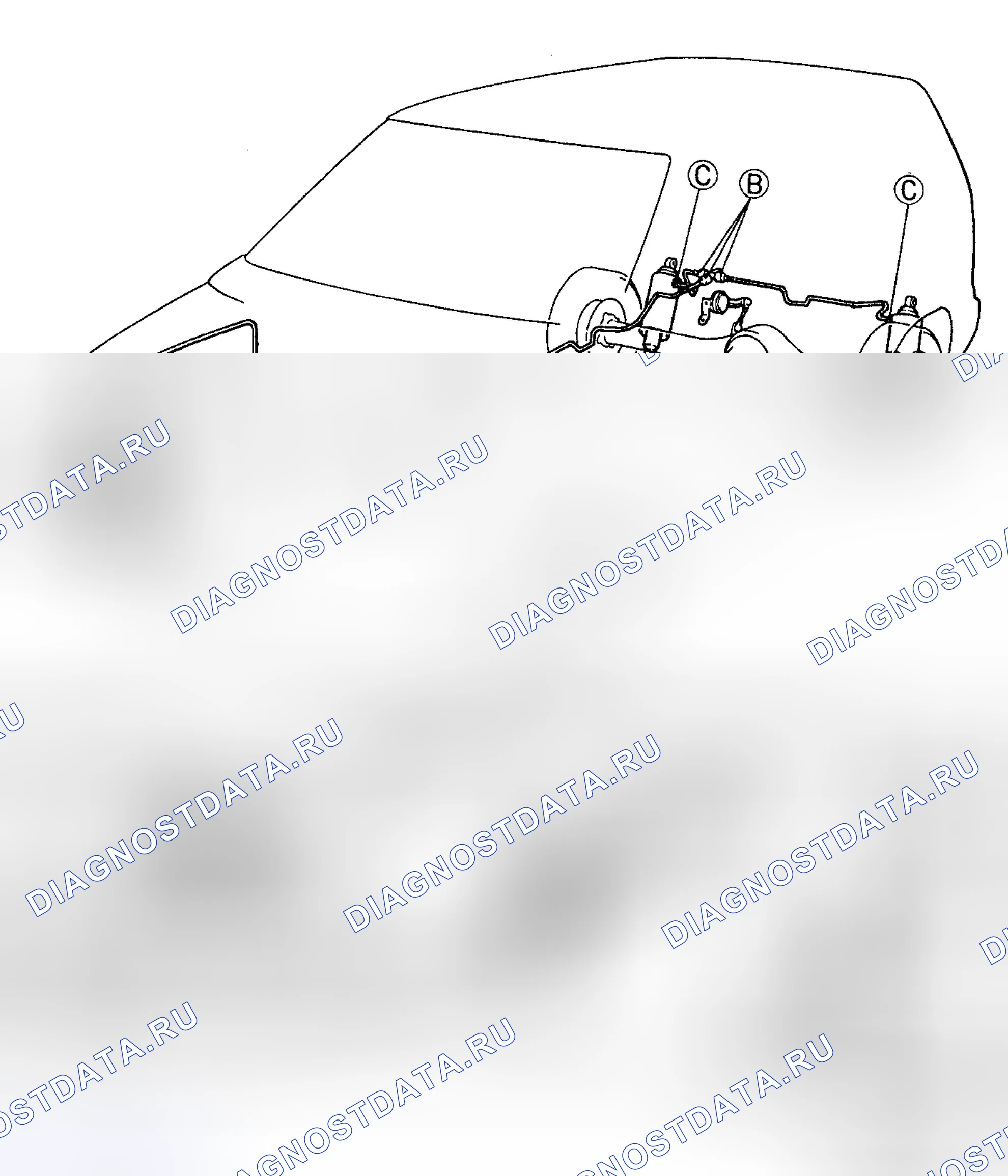 Рис. 12: Воздушные трубы - Проверка расхода воздуха. Mazda MPV V