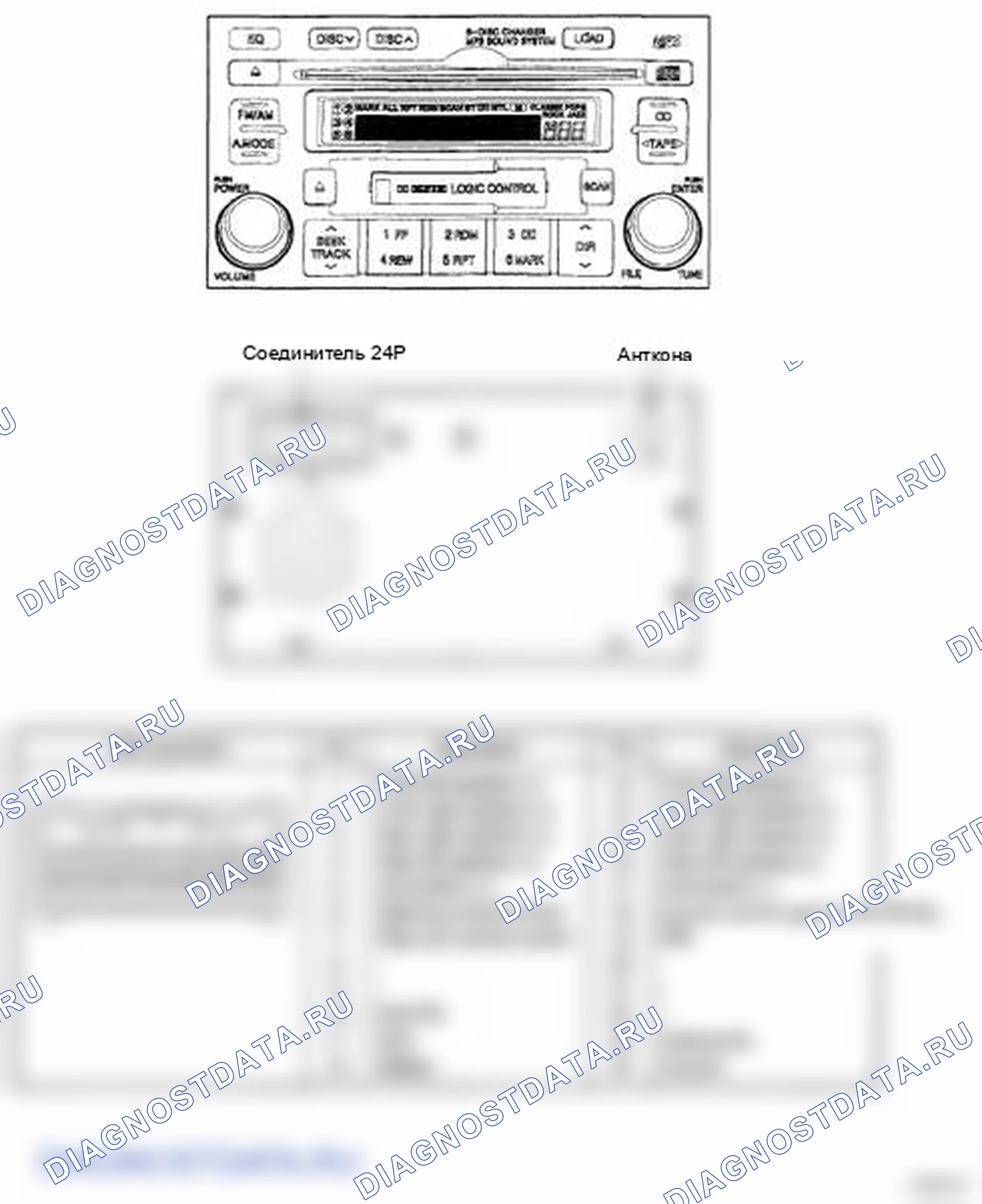 Рис. 3: AM / FM / CASSETTE / 6CDC / MP3 (M465). Hyundai Azera I