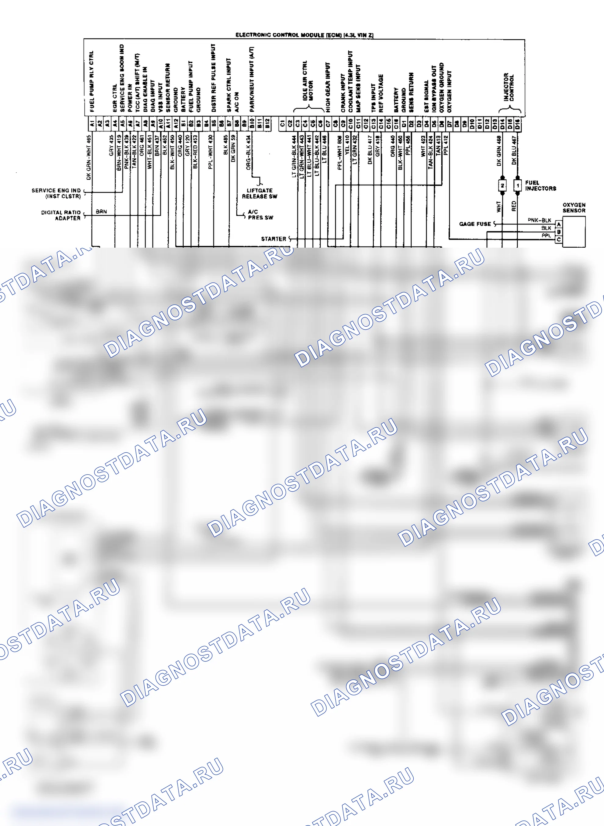 Wiring Diagram (Astro & Safari 4.3L TBI). GMC Pickup C2500 