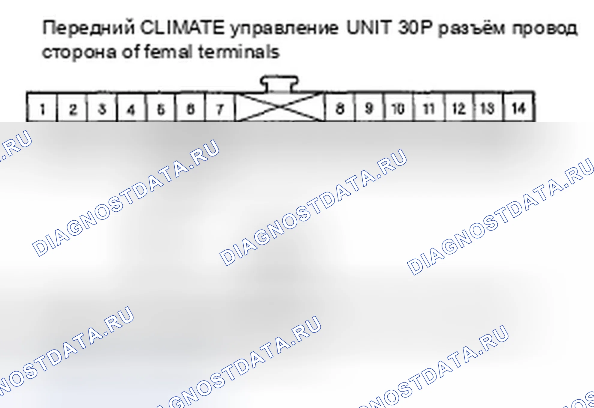 Рис. 56: Индикатор расшифровка кода ошибки B1227 или расшифровка кода ошибки C и AUTO: разомкнут в цепи датчика температуры наружного воздуха. Honda Odyssey IV