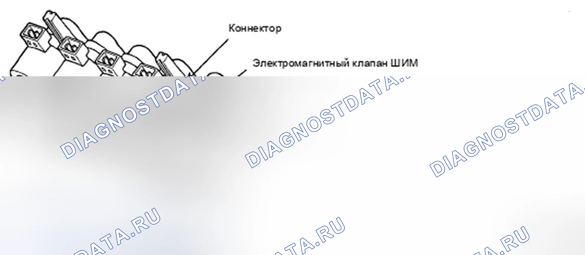 Рис. 18: Идентификация электромагнитного клапана Pwm, кронштейна и разъема. Hyundai Elantra IV