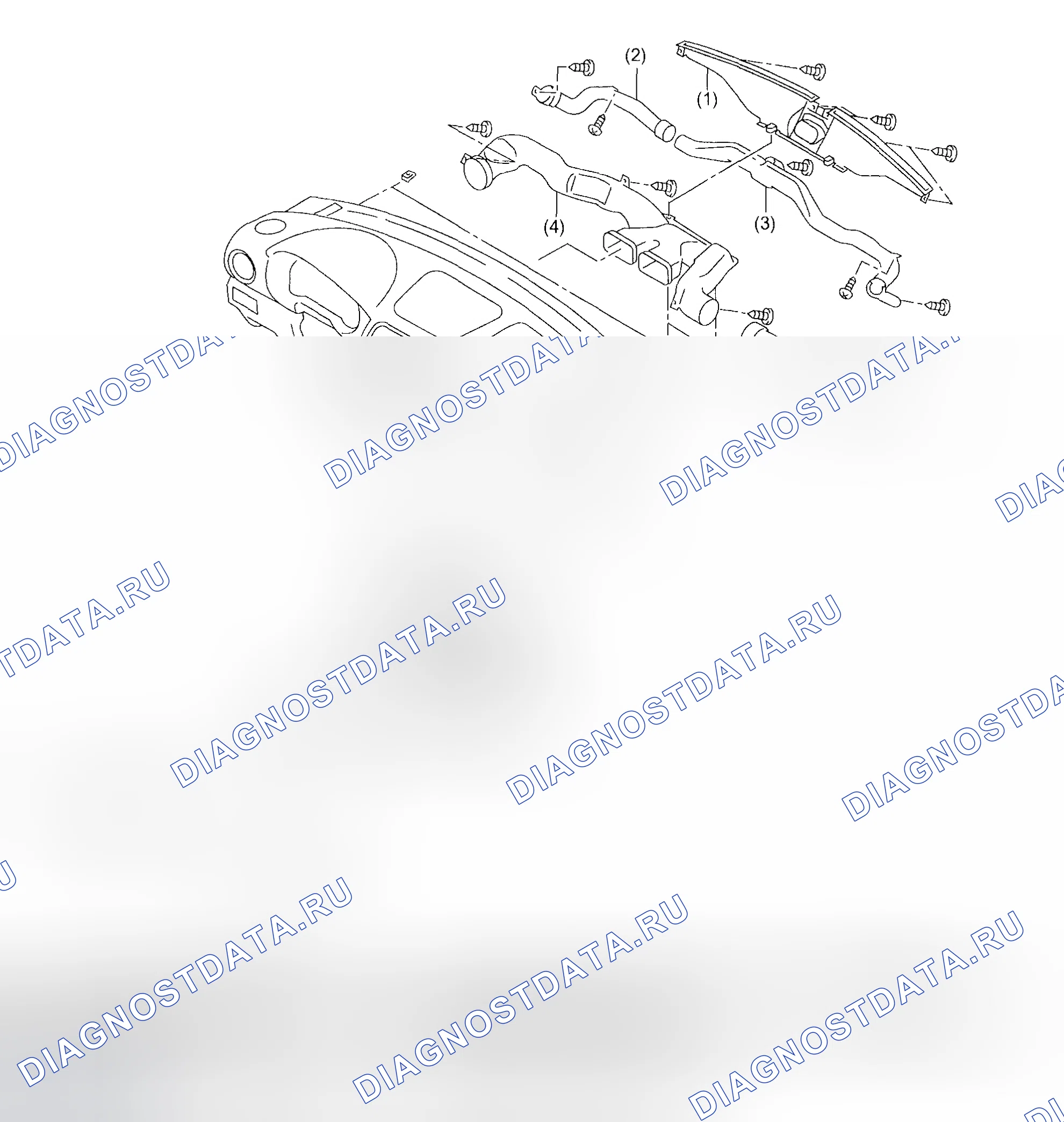 Рис. 63: ВОЗДУХОВОД НАГРЕВАТЕЛЯ. Subaru Impreza WRX GD/GG рестайлинг