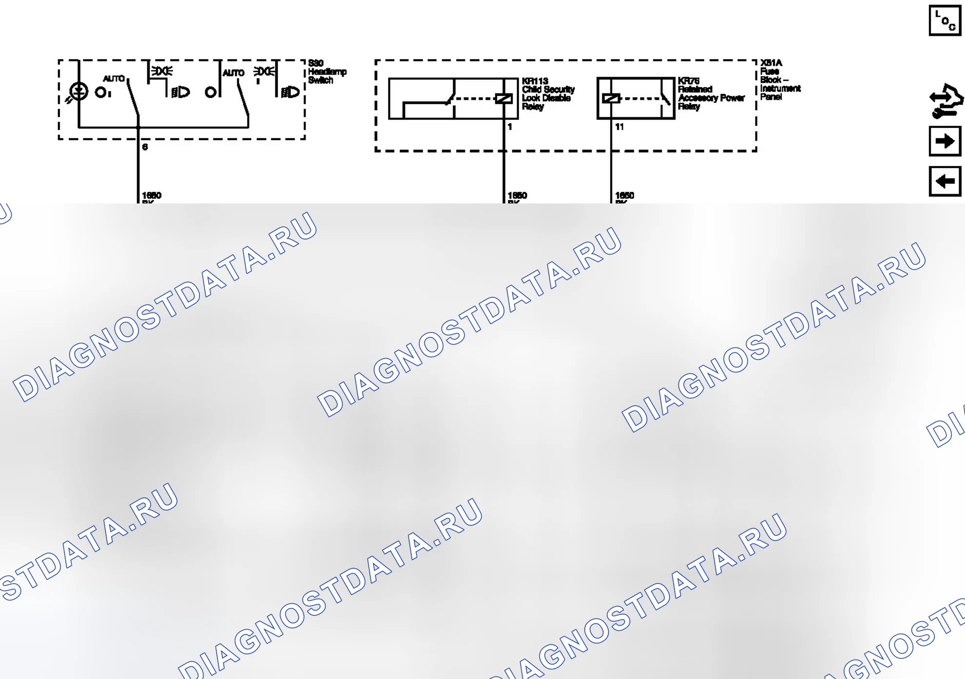 Рис. 71: G206 (1 из 2) Схема подключения. Buick Regal V