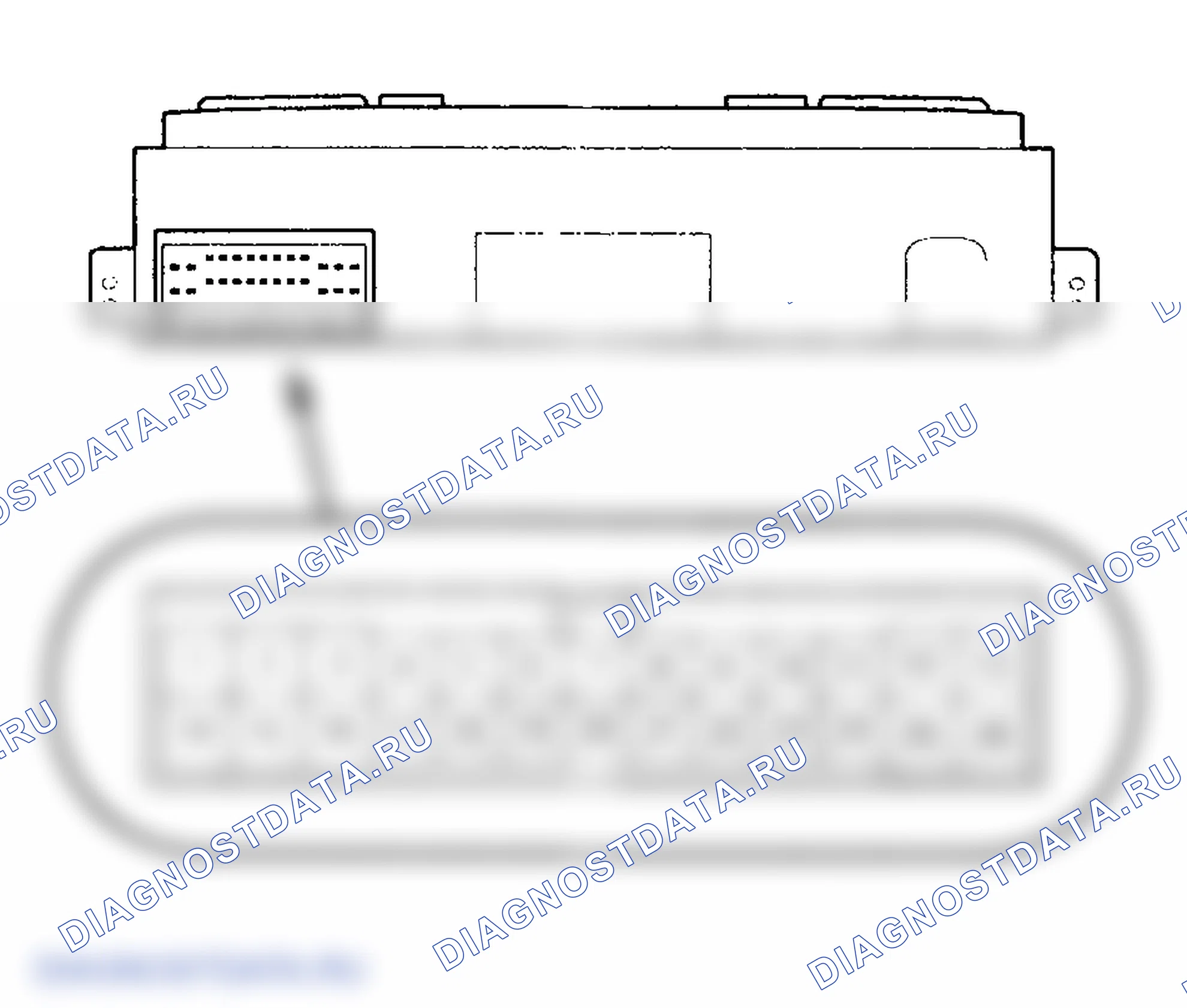 Рис. 49: Входы и выходы заднего контроллера и экранного разъема. Honda Odyssey II