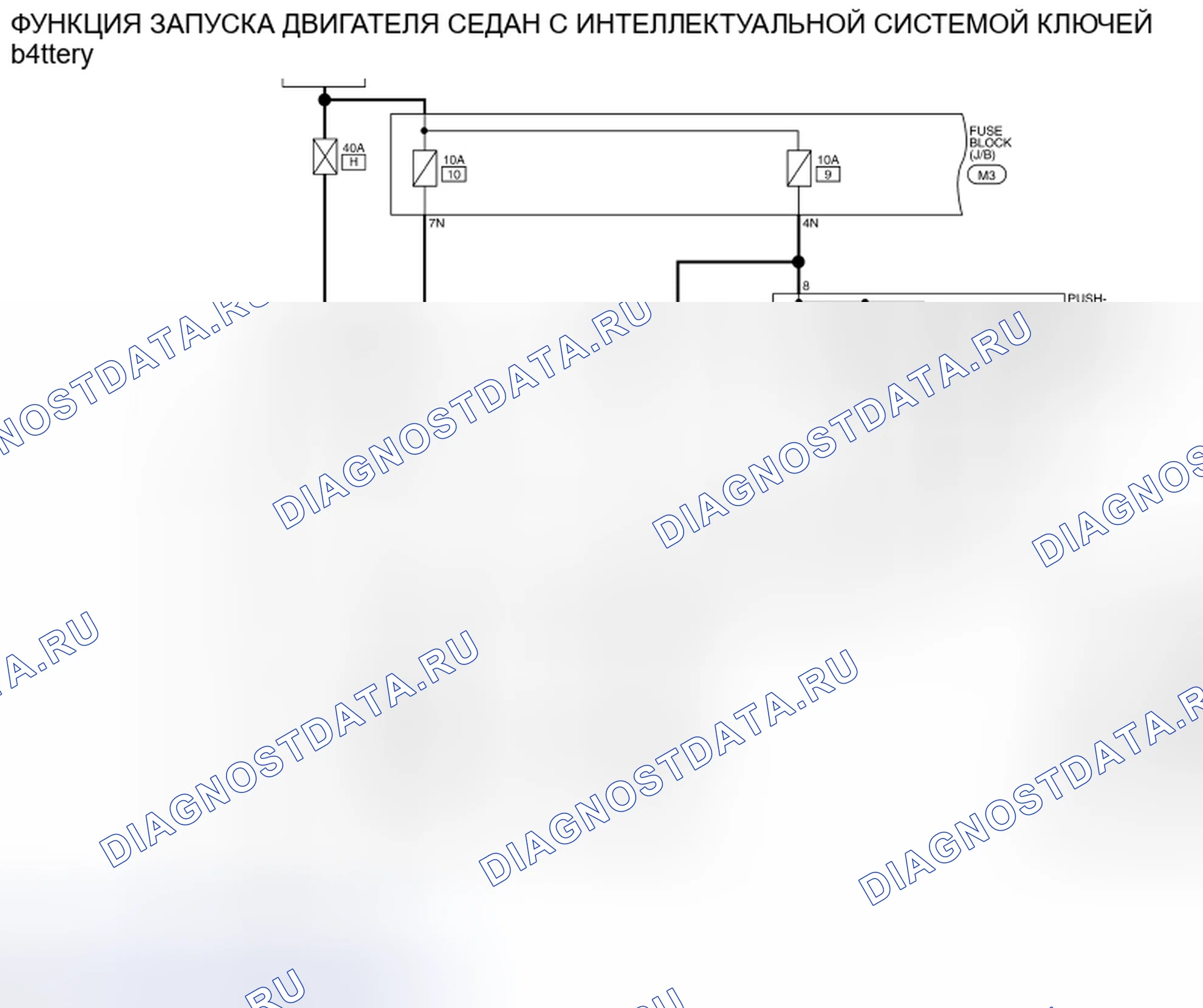 Рис. 564: Схема подключения - седан с интеллектуальной системой ключей. Nissan Altima L32 рестайлинг