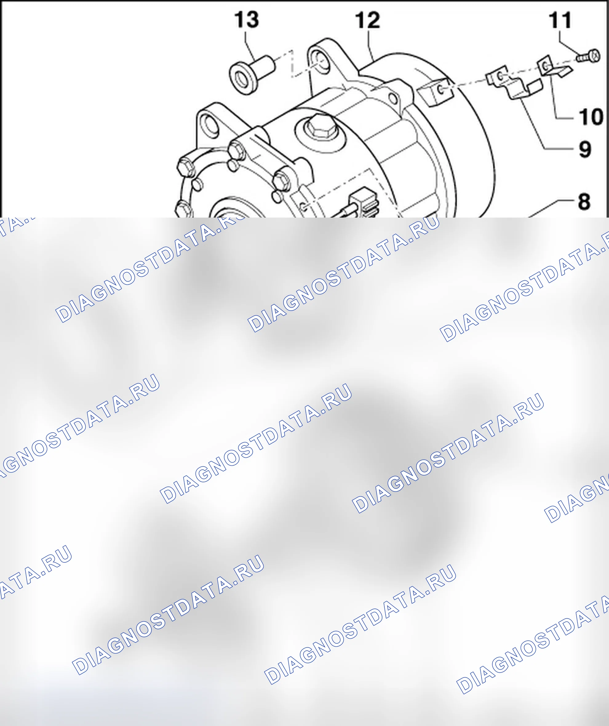 Рис. 61: СЦЕПЛЕНИЕ кондиционер, ОБЗОР СБОРКИ SANDEN. Volkswagen New Beetle A4