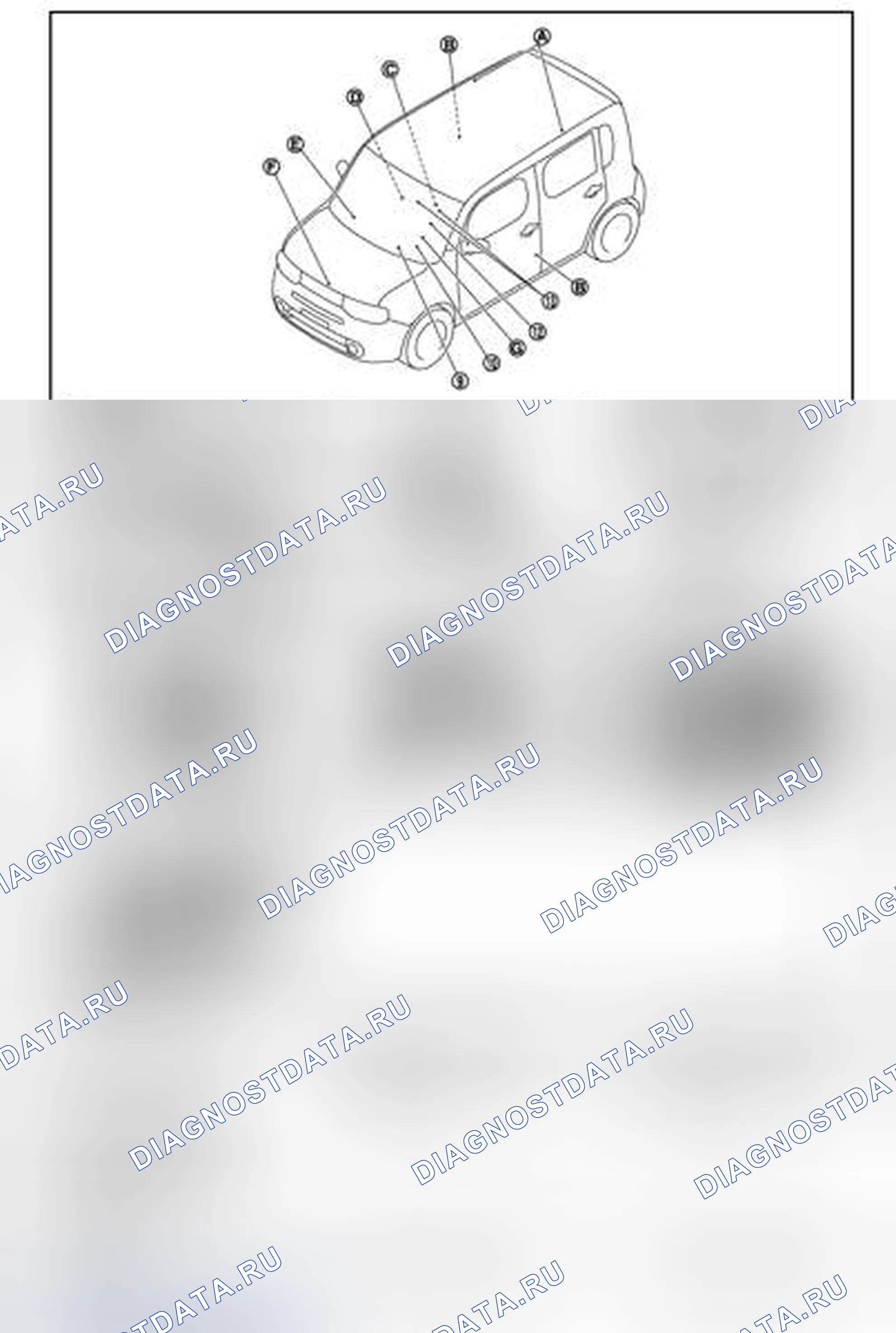 Рис. 29: Расположение компонентов. Nissan Cube III