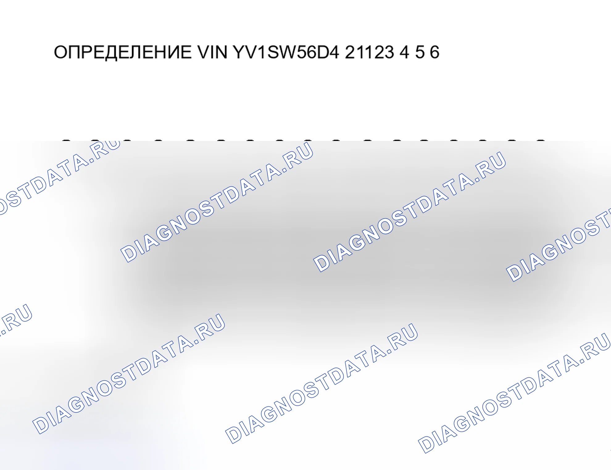 Рис. 1: ОПИСАНИЕ ИДЕНТИФИКАЦИОННОГО НОМЕРА ТРАНСПОРТНОГО СРЕДСТВА. Volvo V70 II