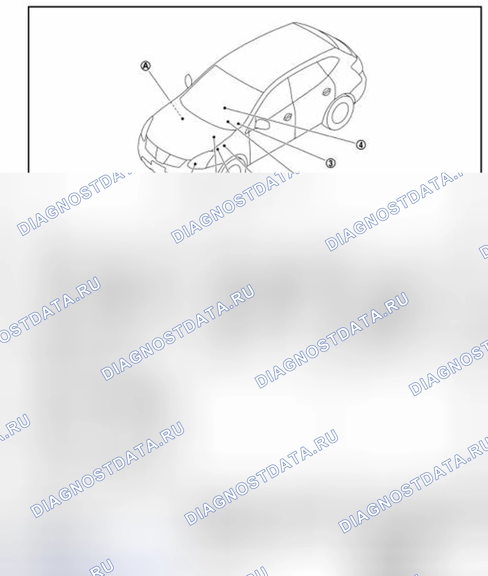Рис. 46: Расположение компонентов. Nissan Rogue I рестайлинг