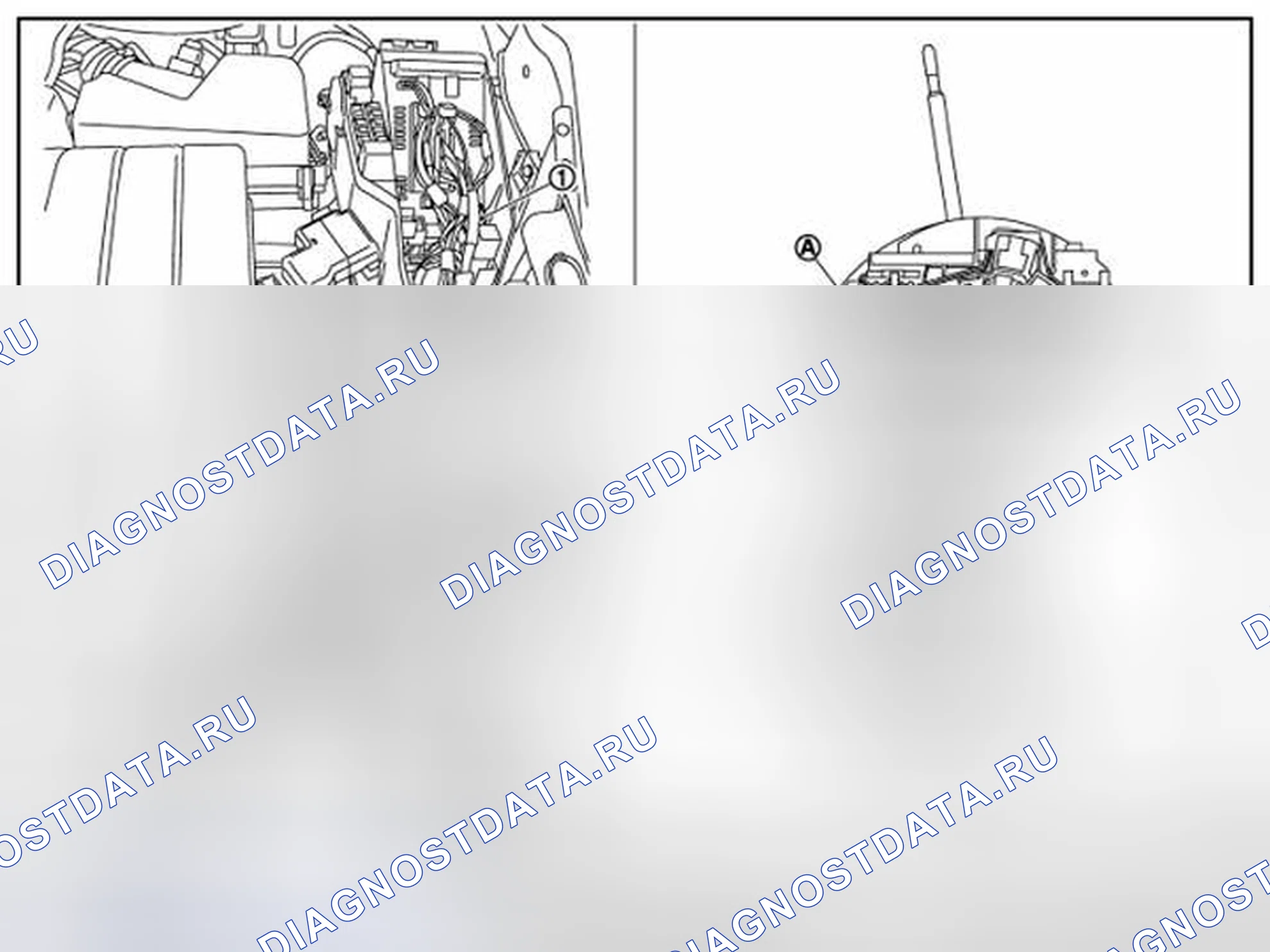 Рис. 172: Переключение замок система: Расположение компонентов. Nissan Murano Z51 рестайлинг 2