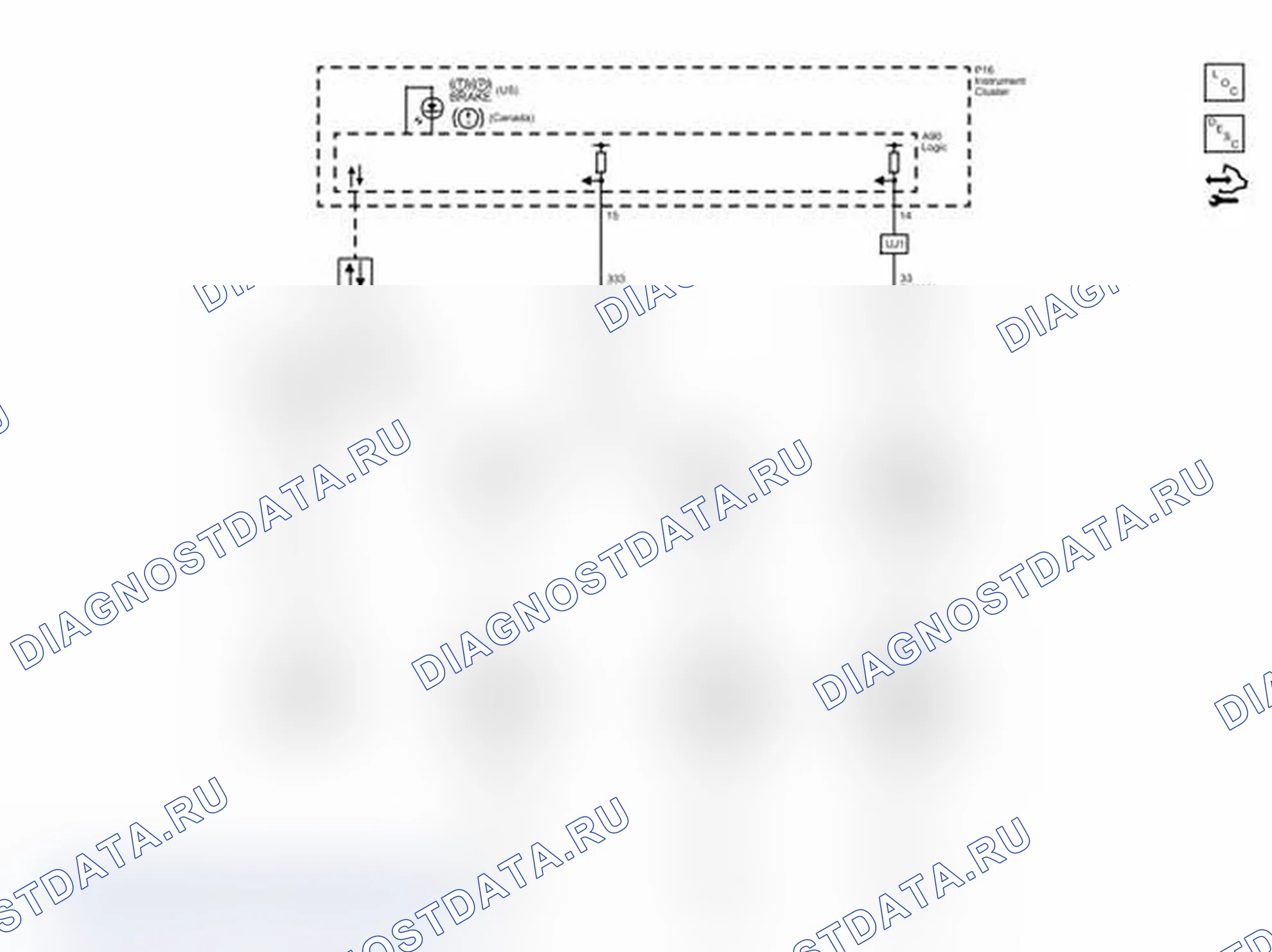Рис. 1: Схема проводки гидравлического тормоза. Chevrolet Express G1500 