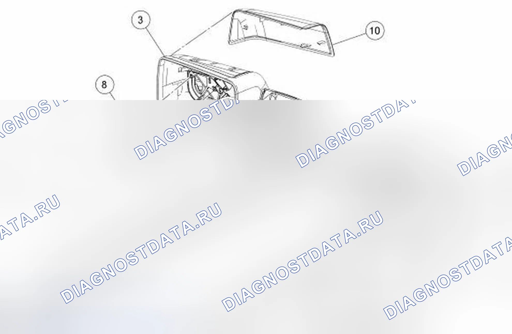 Рис. 10: Наружные зеркала - покомпонентное изображение. Ford Ranger II