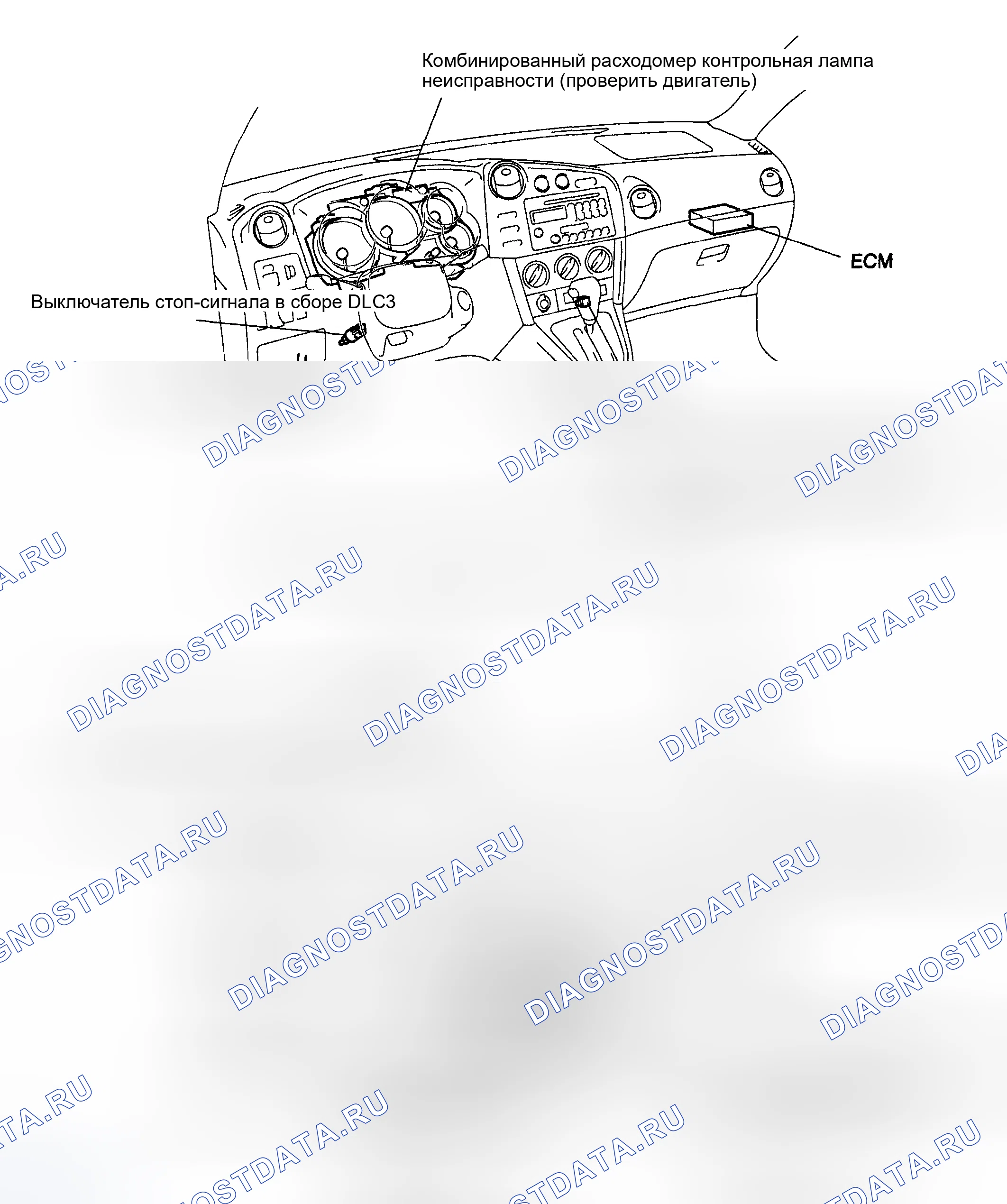 Рис. 202: РАСПОЛОЖЕНИЕ. Toyota Matrix E130