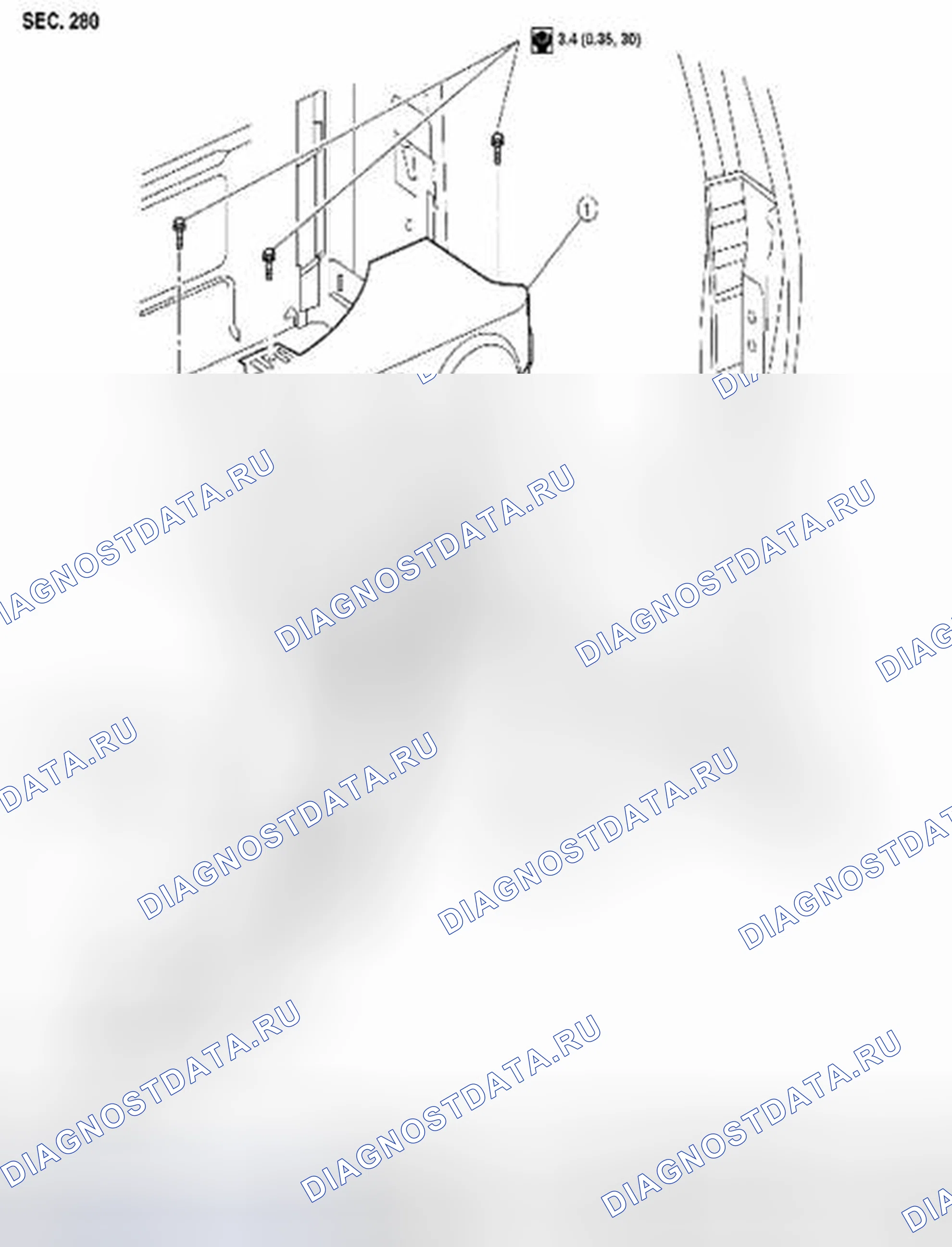 Рис. 117: Сабвуфер: снятие и установка. Suzuki Equator I
