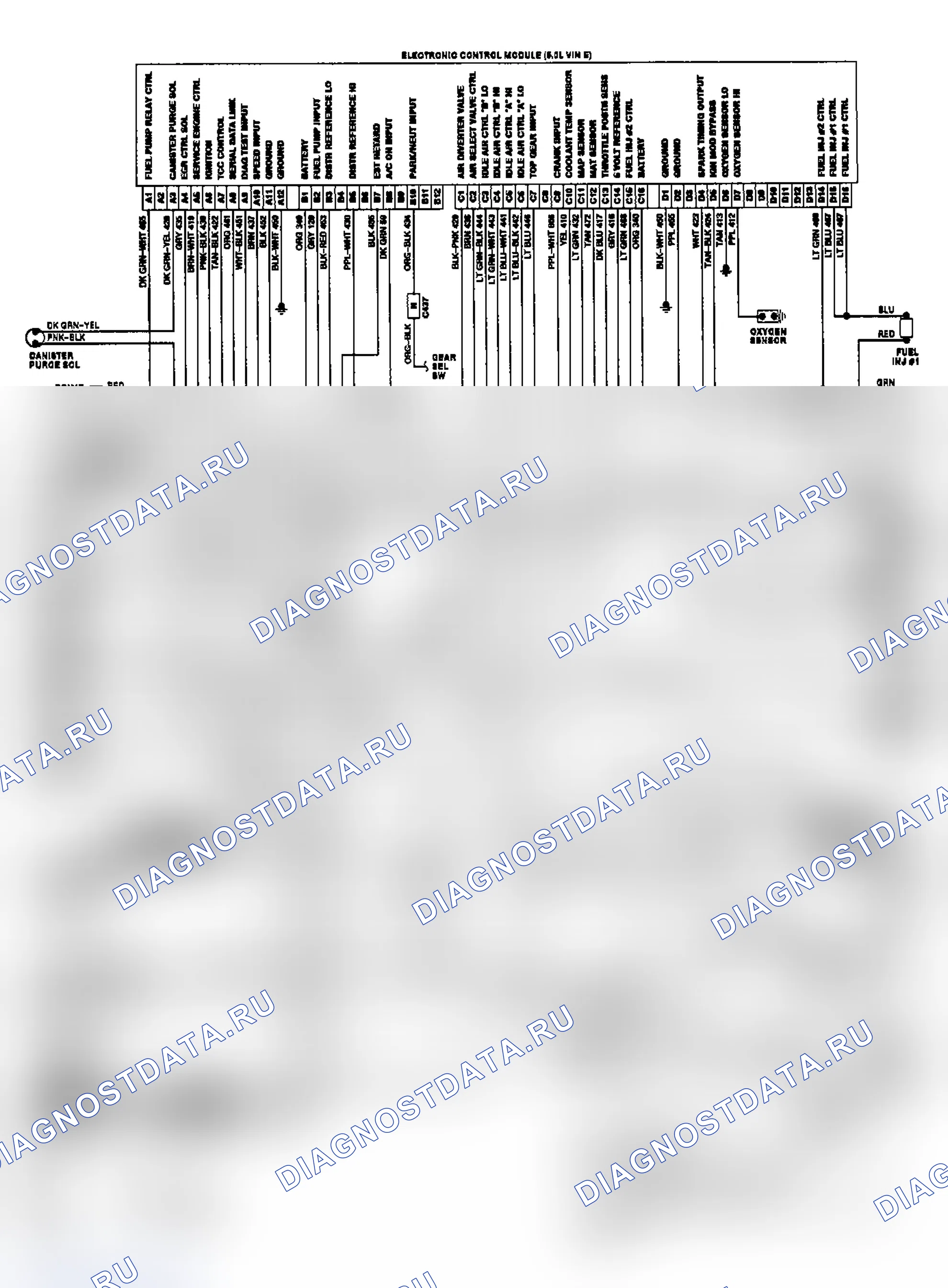 Рис. 50: Каприз центральный впрыск топлива 5.0L (VIN E). Buick Electra Park Avenue 