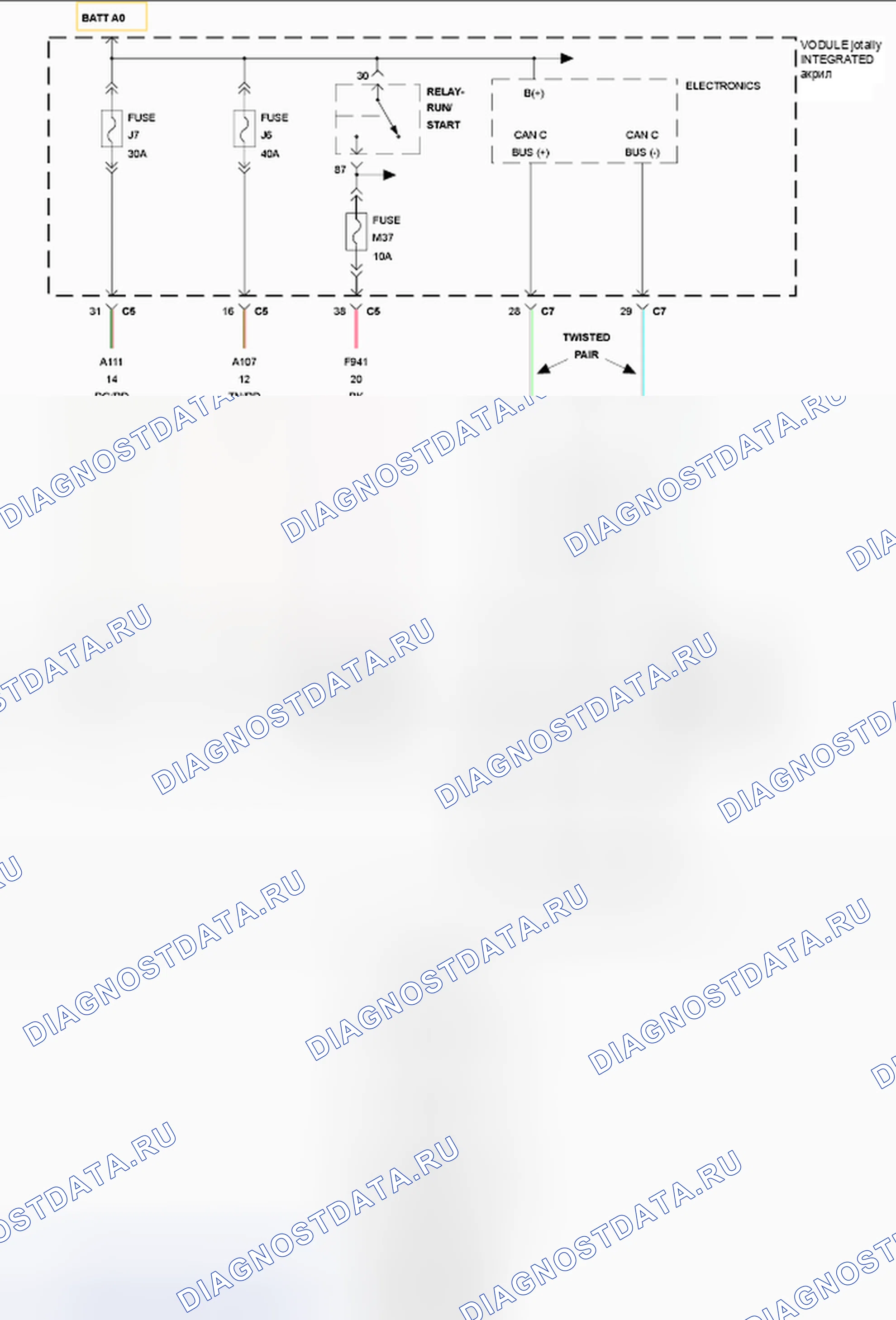 Рис. 12: C1073-ABS СХЕМА УПРАВЛЕНИЯ ДВИГАТЕЛЕМ. RAM Pickup 2500 