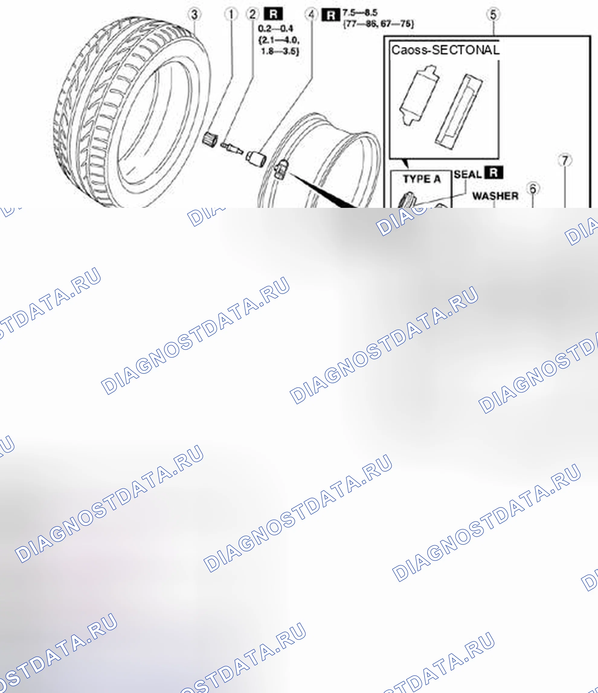 Рис. 19: СНЯТИЕ / УСТАНОВКА БЛОКА ДАТЧИКА ДАВЛЕНИЯ В ШИНАХ. Honda Civic IX рестайлинг