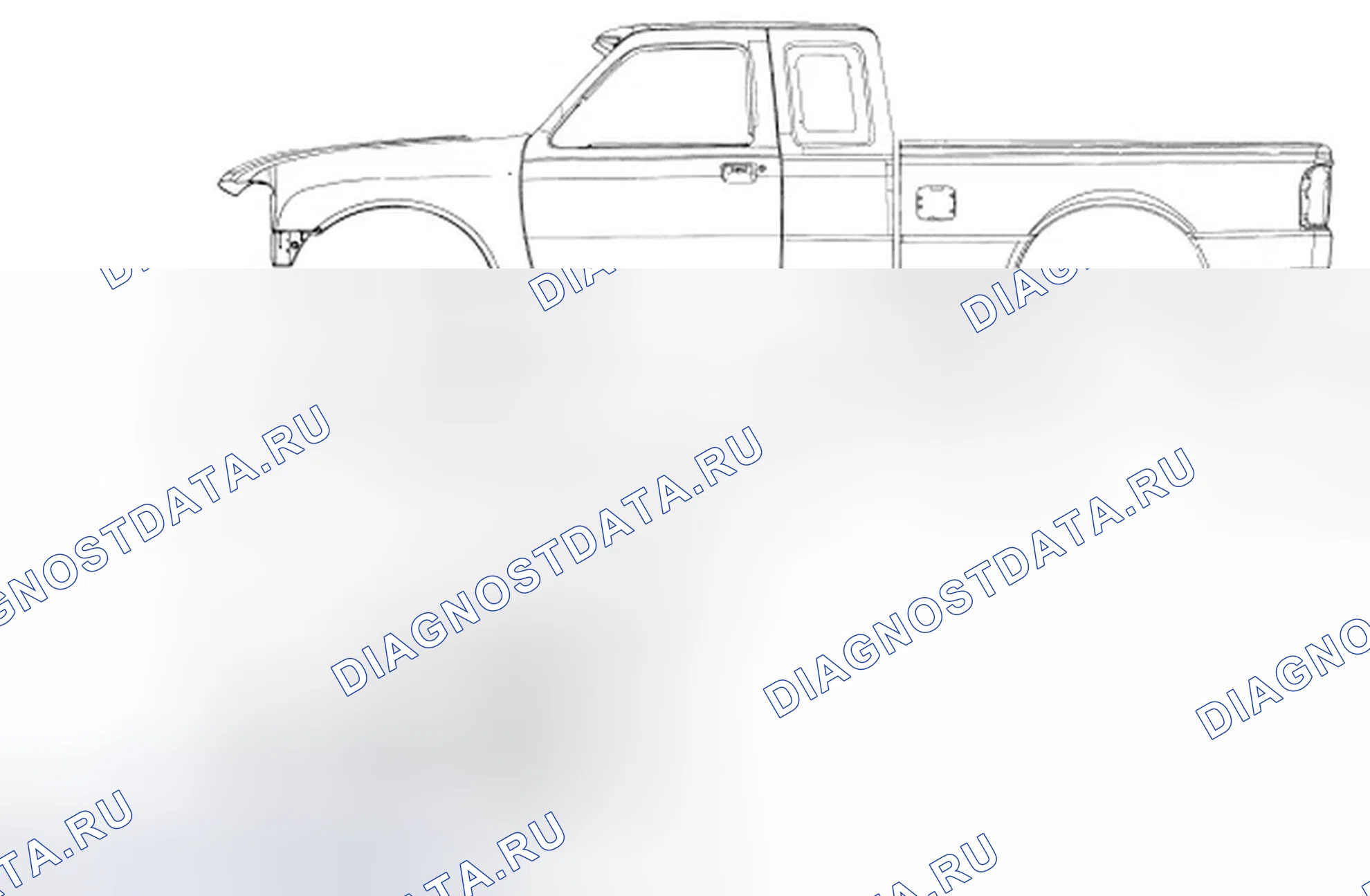 Рис. 37: Опорная высота рамы - supercab. Ford Ranger II рестайлинг