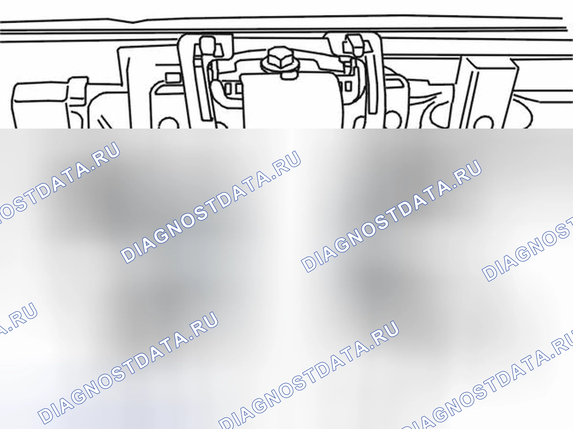 Рис. 354: СНЯТИЕ ЗАДНЕГО СРЕДНЕГО РЕМНЯ БЕЗОПАСНОСТИ. Volvo V50 I рестайлинг