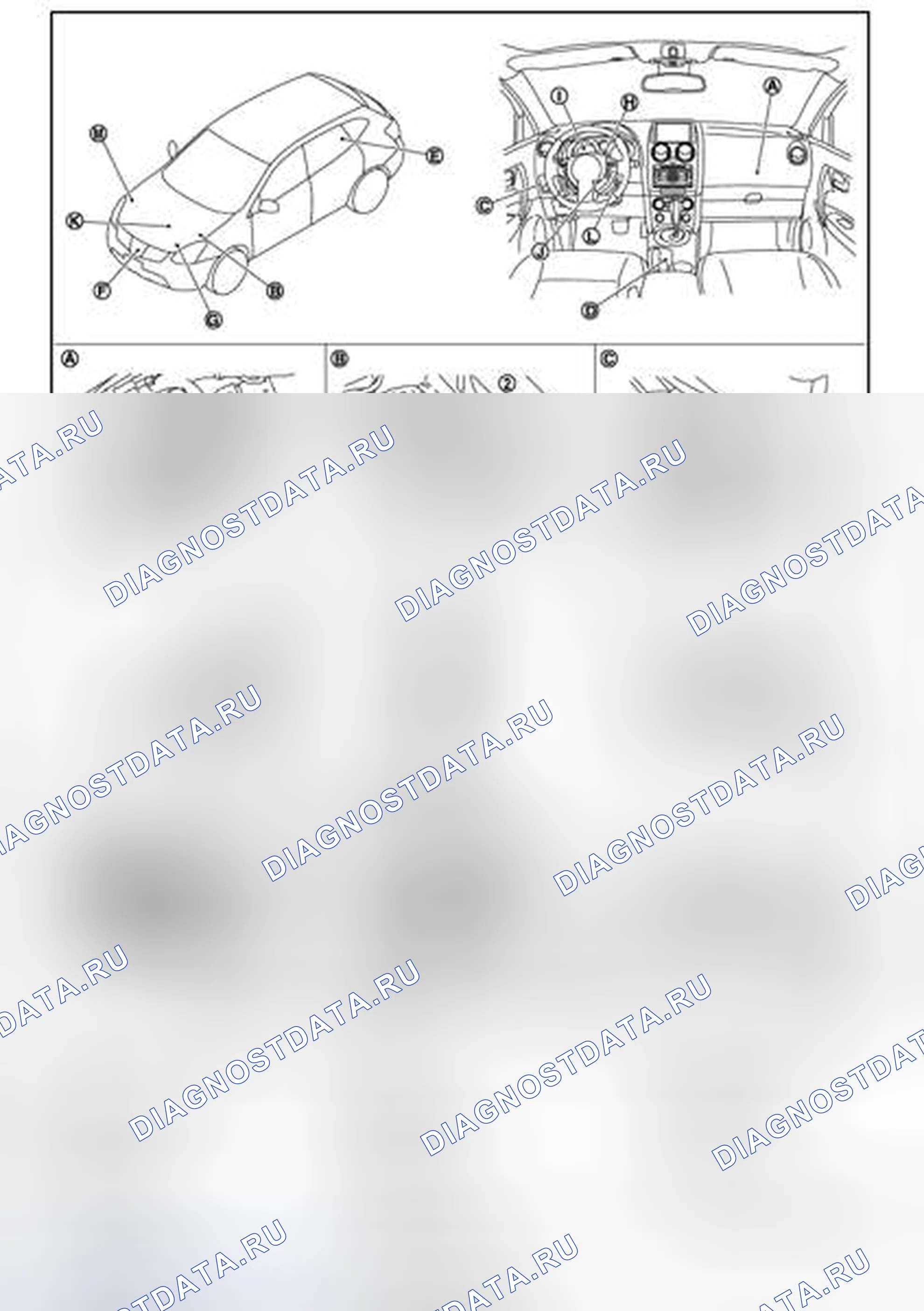 Рис. 6: Расположение компонентов. Nissan Rogue I рестайлинг