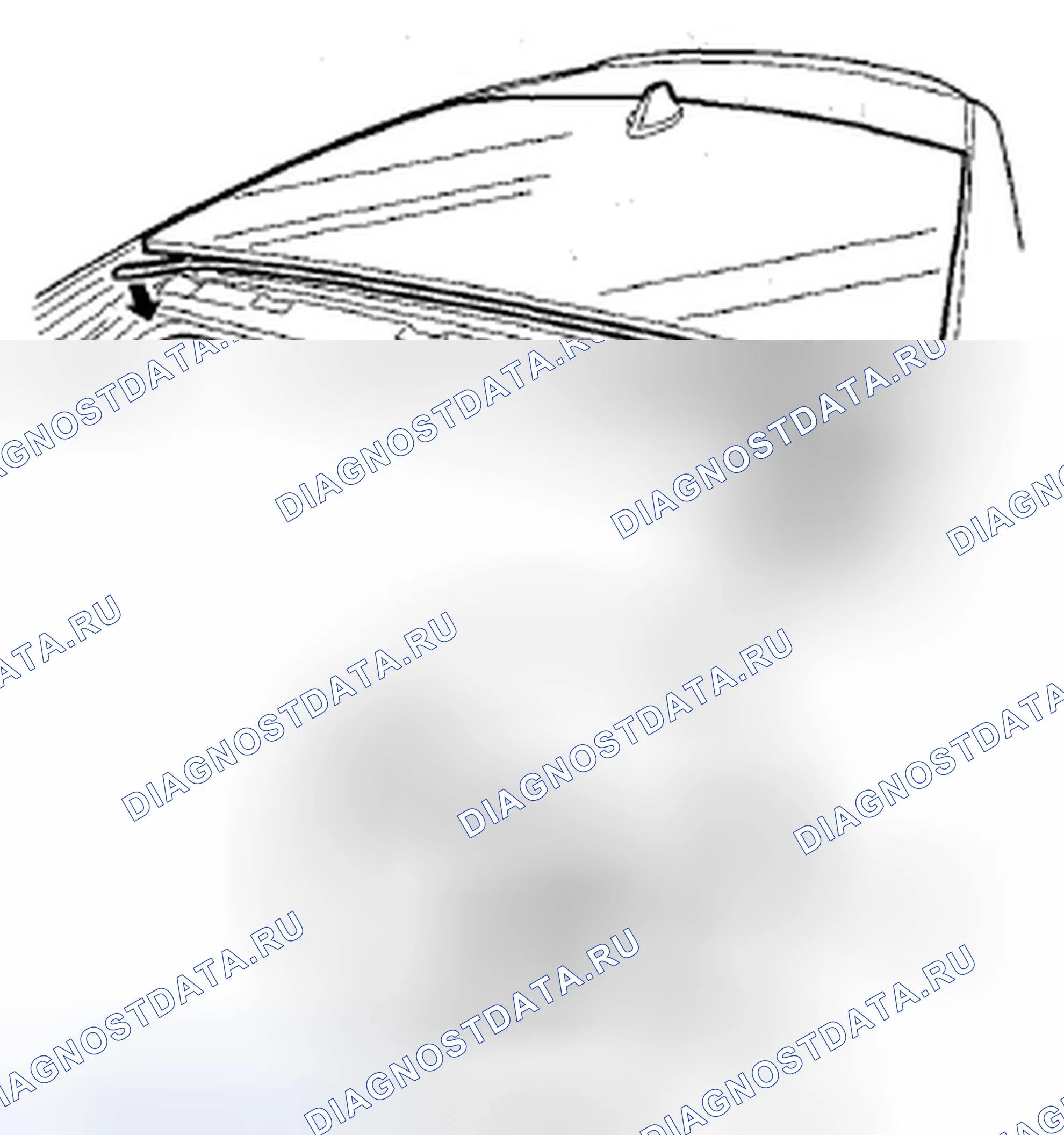 Рис. 65: Стеклянное заднее щелевое уплотнение. Acura ZDX I