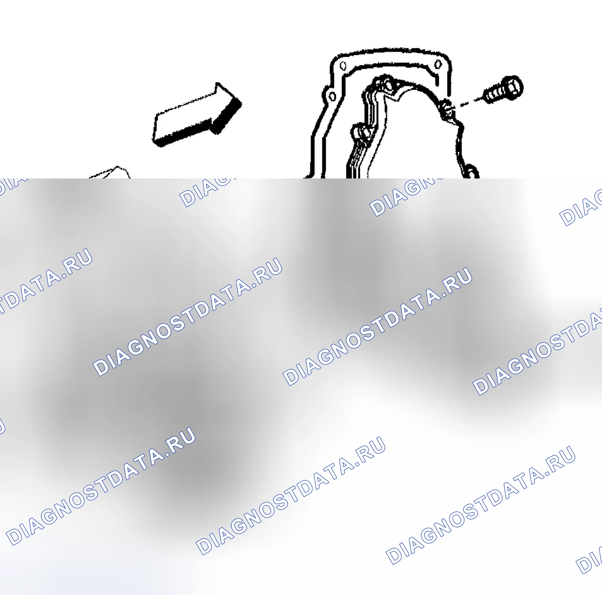 Рис. 464: Снятие передней крышки двигателя. Chevrolet TrailBlazer I