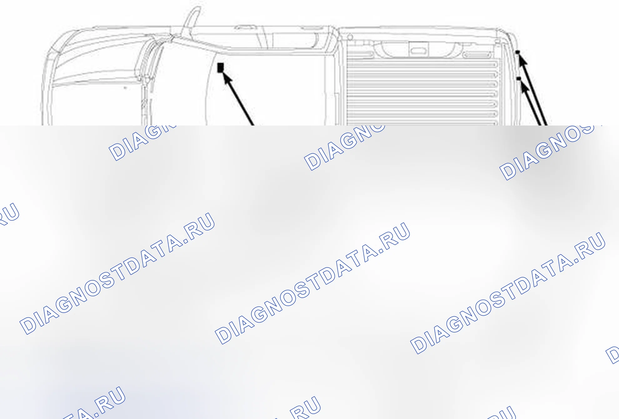 Рис. 2: СИСТЕМА ПОМОЩИ ПРИ ПАРКОВКЕ. RAM Pickup 1500 