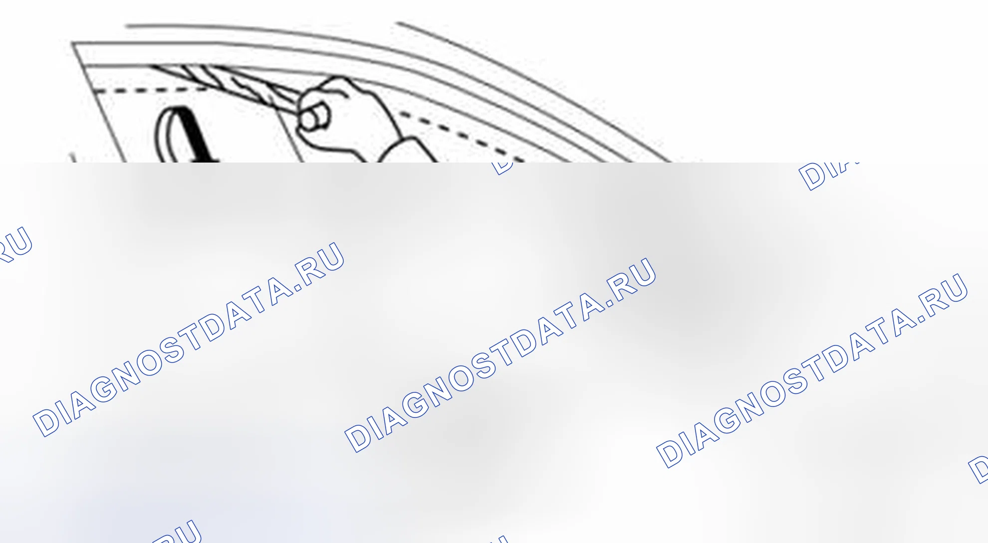 Рис. 4: Установка молотка электроокна (толщина). Mazda 3 BL рестайлинг