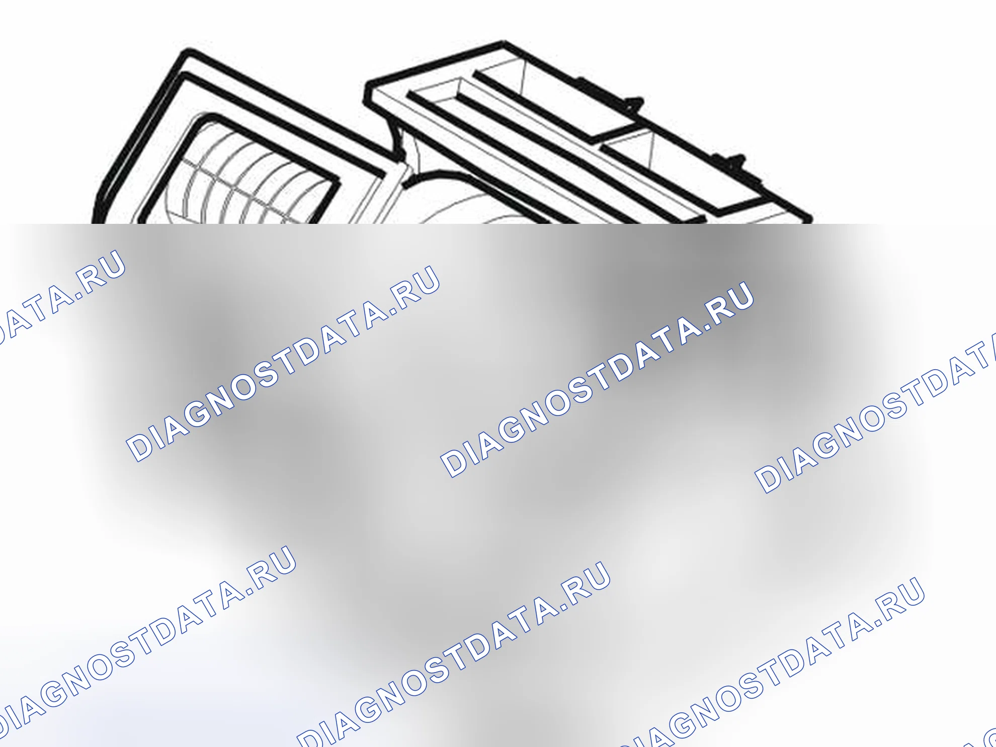 Рис. 64: ДЕМОНТАЖ ЭЛЕКТРОДВИГАТЕЛЯ ВЕНТИЛЯТОРА ВОЗДУХОДУВКИ. Volvo V50 I