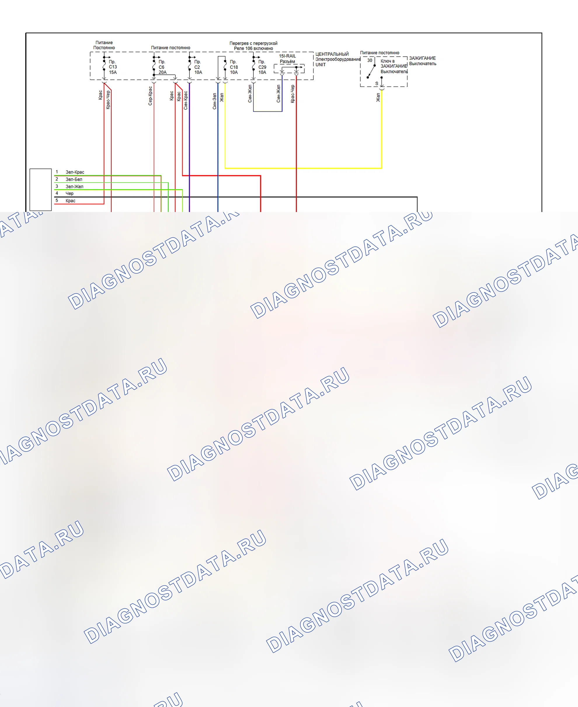 Рис. 13: Схема подключения противоугонной системы (C70). Volvo S70 I
