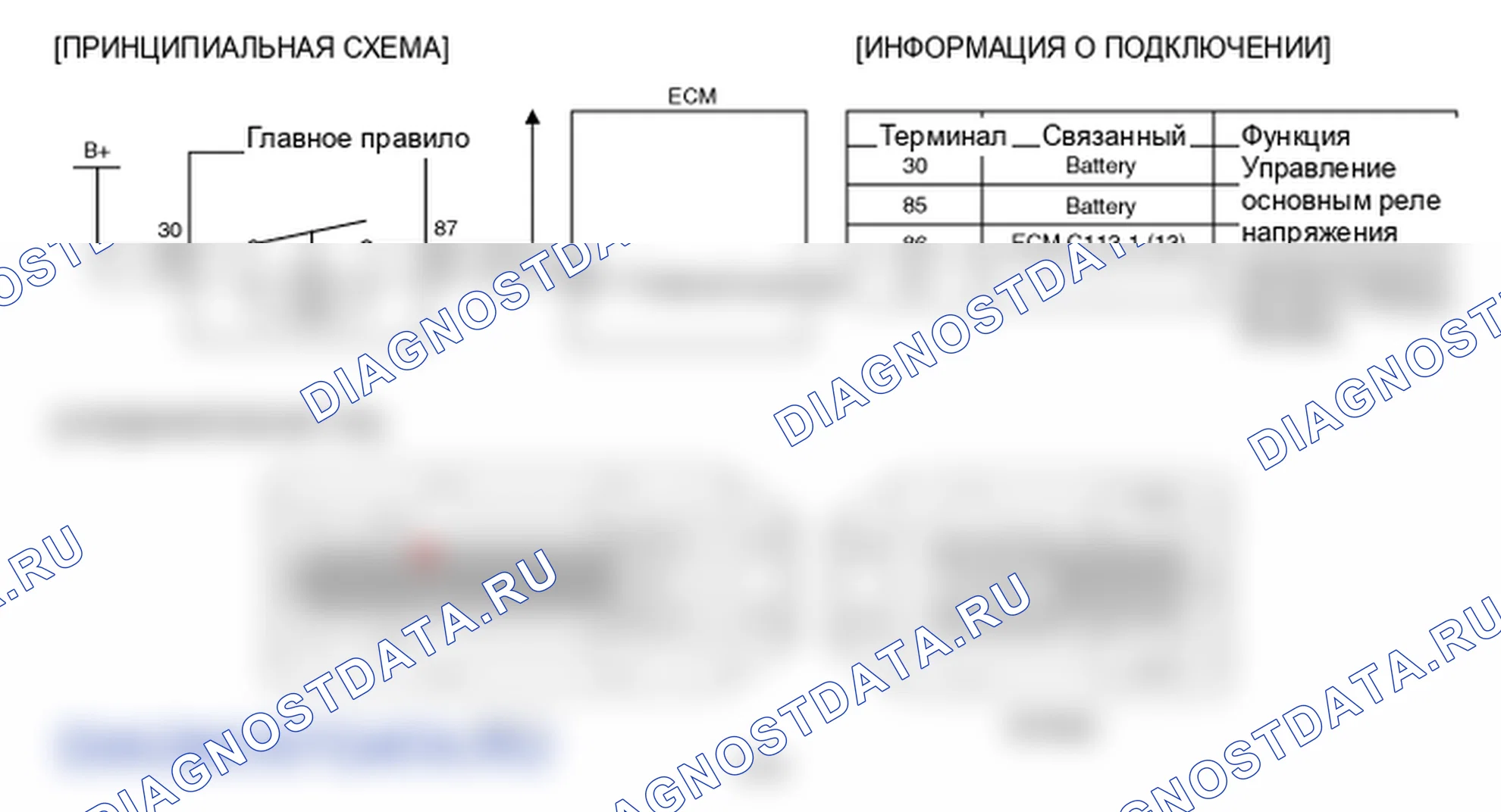 Фрагмент электросхемы: P1616. Kia Sportage KM