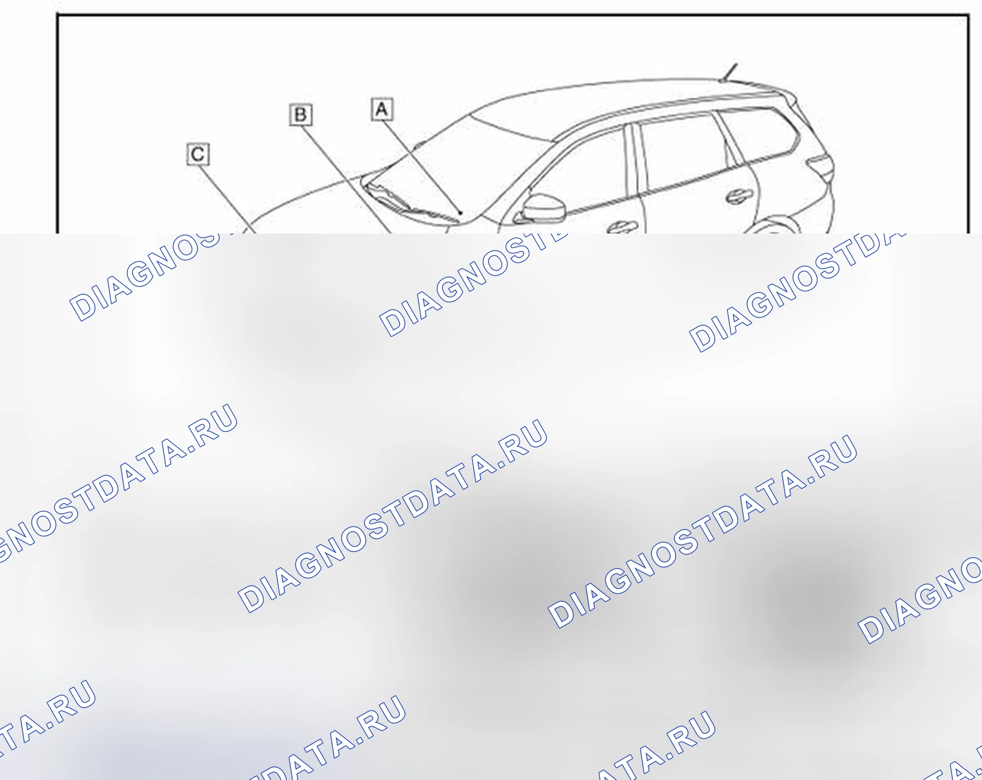 Рис. 11: Расположение компонентов. Nissan Rogue II