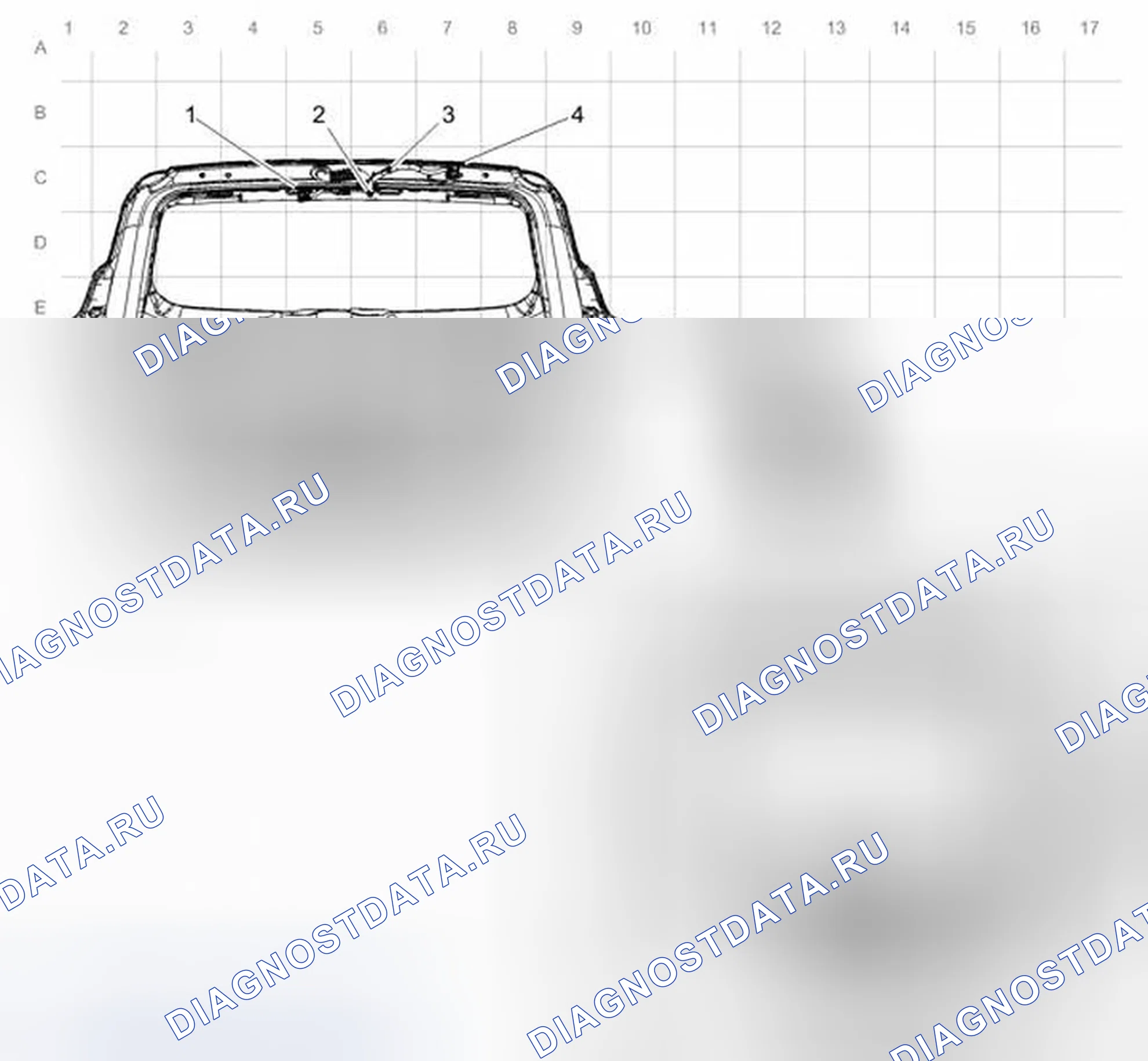 Рис. 85: Прокладка кабельных трасс подъемных ворот. Buick Encore I
