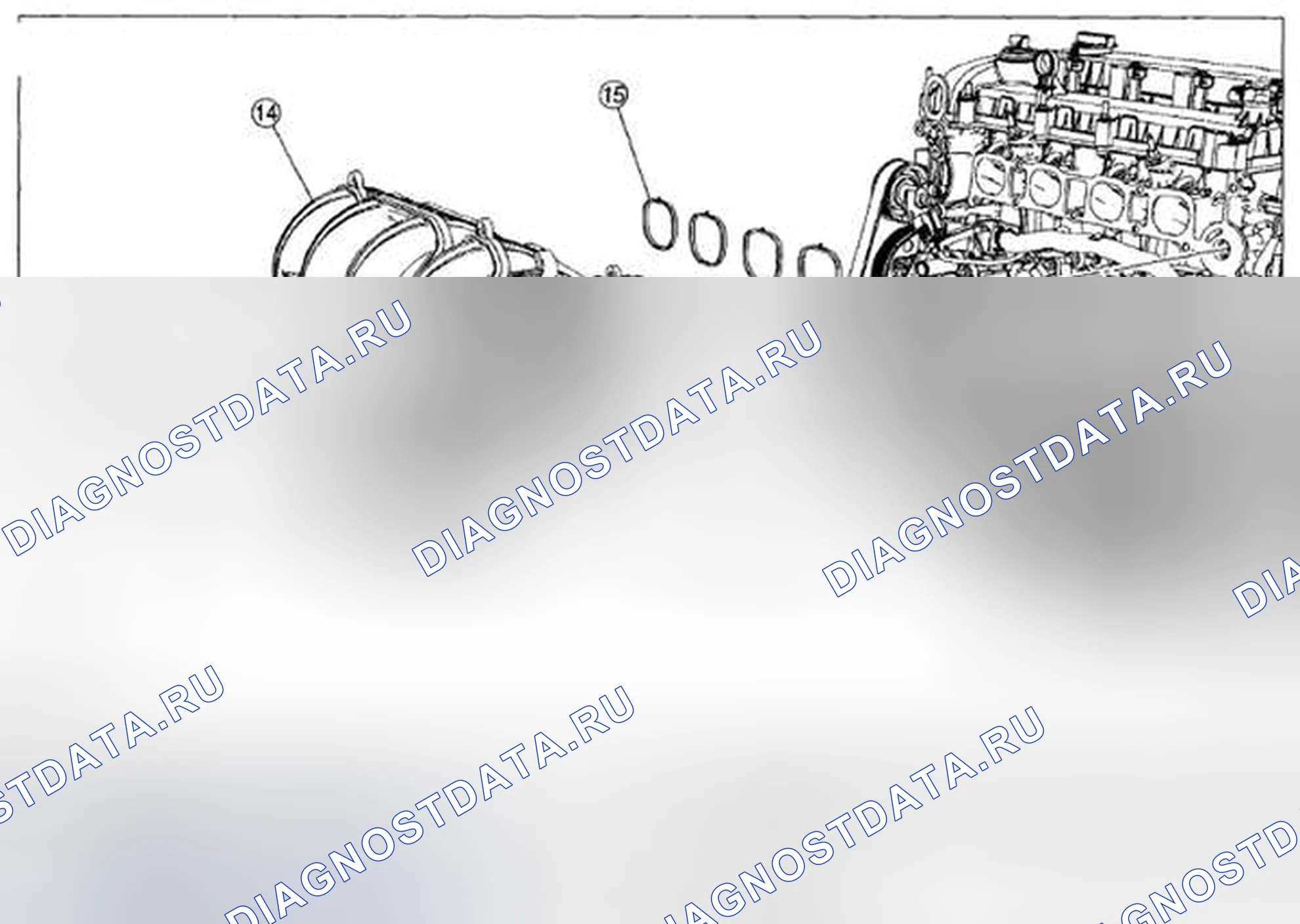 Рис. 4: Впускной коллектор (вид 2 из 2). Mazda Tribute II