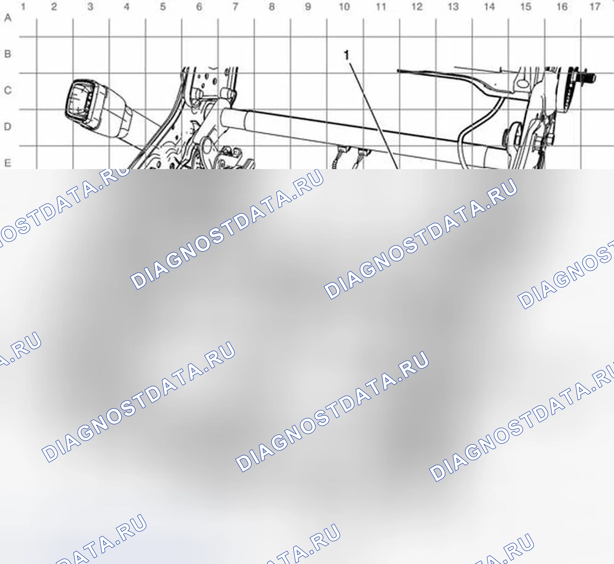 Рис. 18: Разводка кабелей сиденья водителя (без AG3). Buick Enclave I