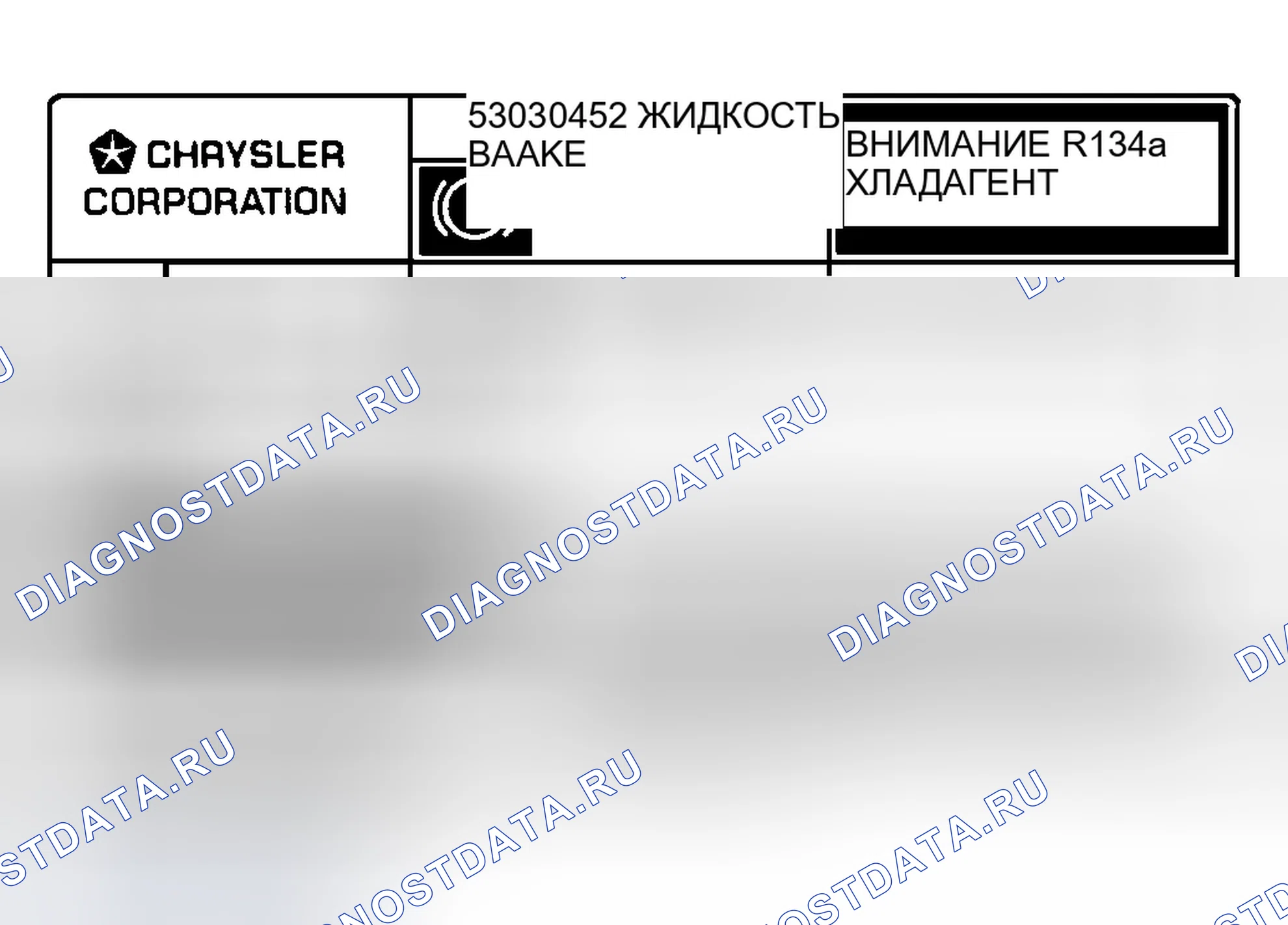 Рис. 3: Маркировка кондиционеров под капотом. Chrysler Concorde I