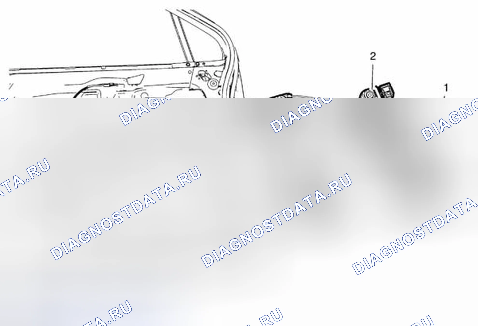 Рис. 15: Замена регулятора окна передней стороны двери. Chevrolet Orlando I