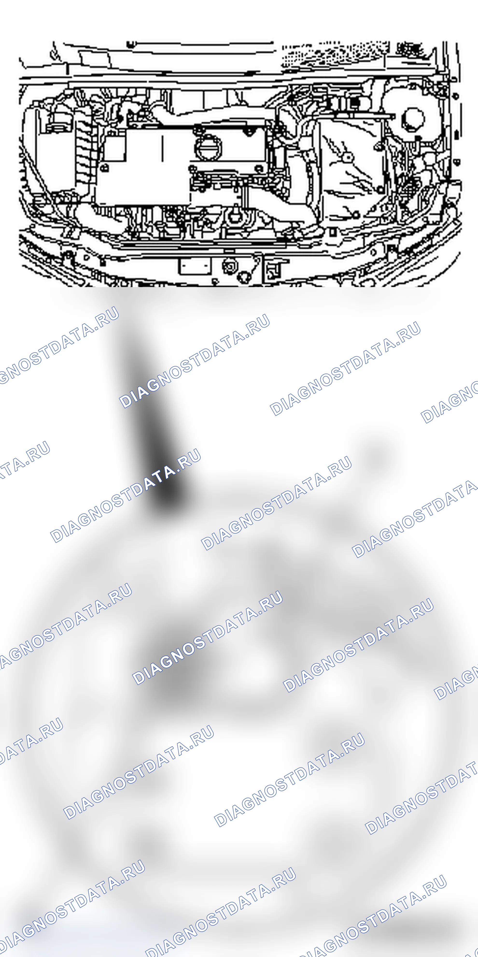 Снять и установить двигатель (Y 20 DTH начиная с ГВ2003, Y 22 DTR). Opel Zafira A рестайлинг