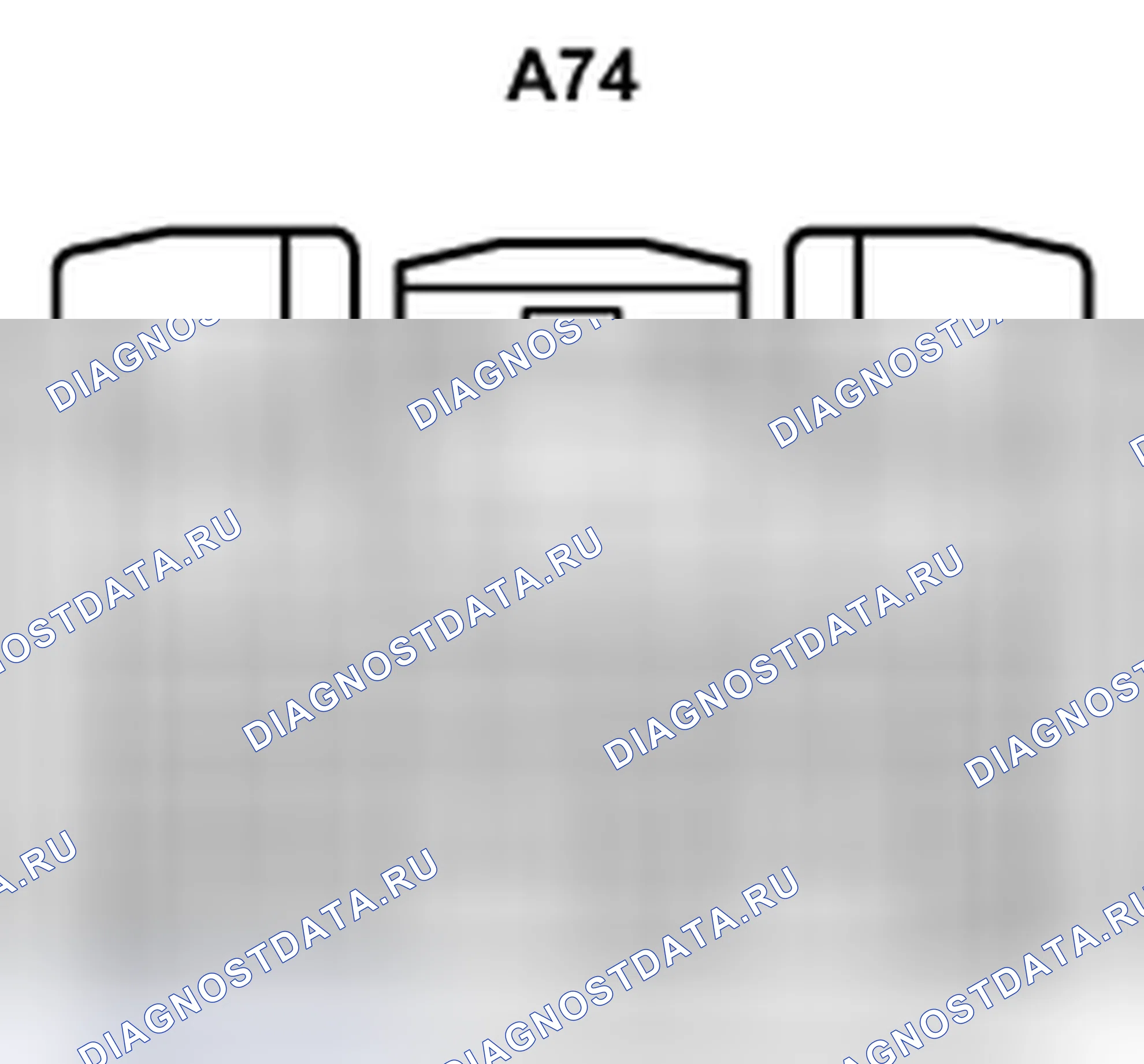 Рис. 392: Вид с торца разъема блока управления блоком ECU (A74). Toyota Camry XV40