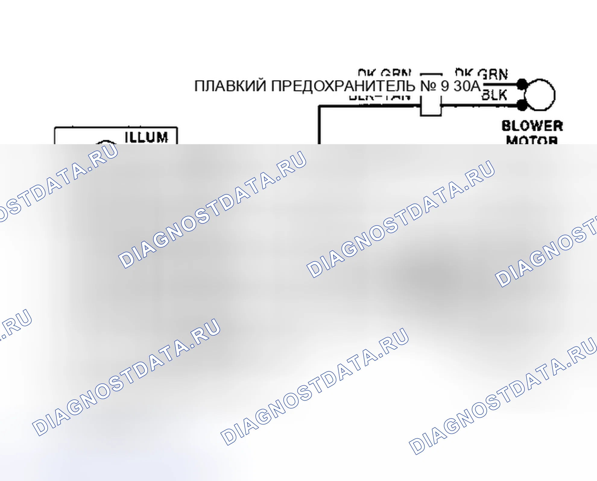 Рис. 5: Схема системы отопителя (Acclaim, Spirit и lebaron Sedan). Plymouth Acclaim I