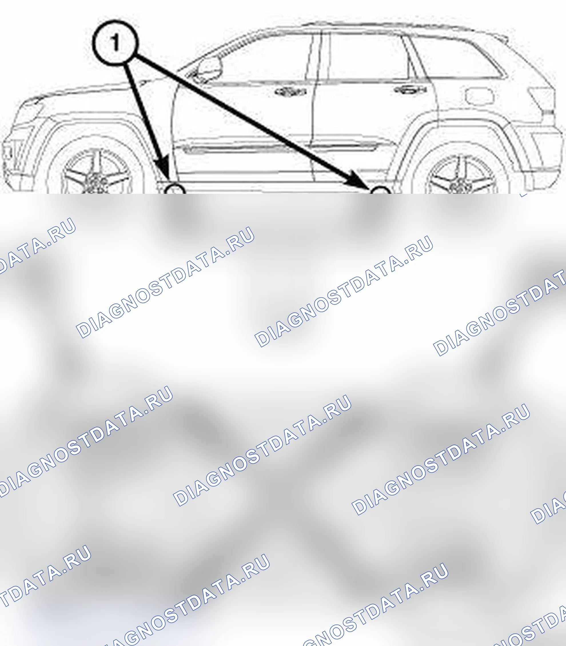 Рис. 2: ТАКЕЛАЖНЫЕ И ТАКЕЛАЖНЫЕ ТОЧКИ. Dodge Durango III