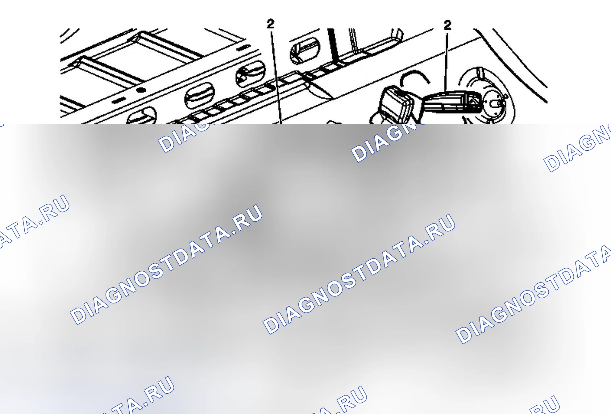 Рис. 5: Замена бокового ремня пряжки заднего сиденья (вагон). Cadillac CTS II