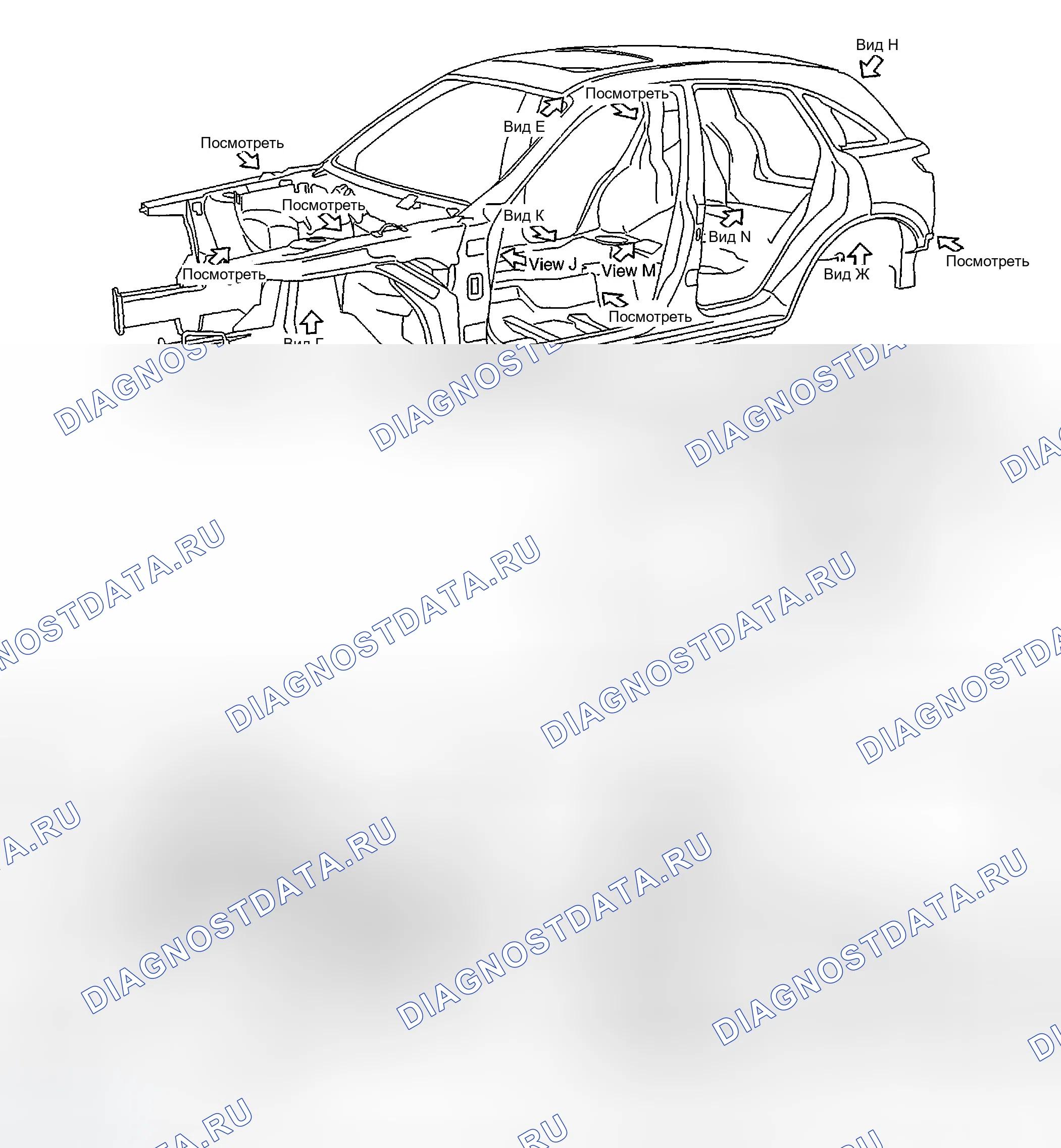 Рис. 36: ОПИСАНИЕ наружных кузовных панелей. Infiniti FX45 I