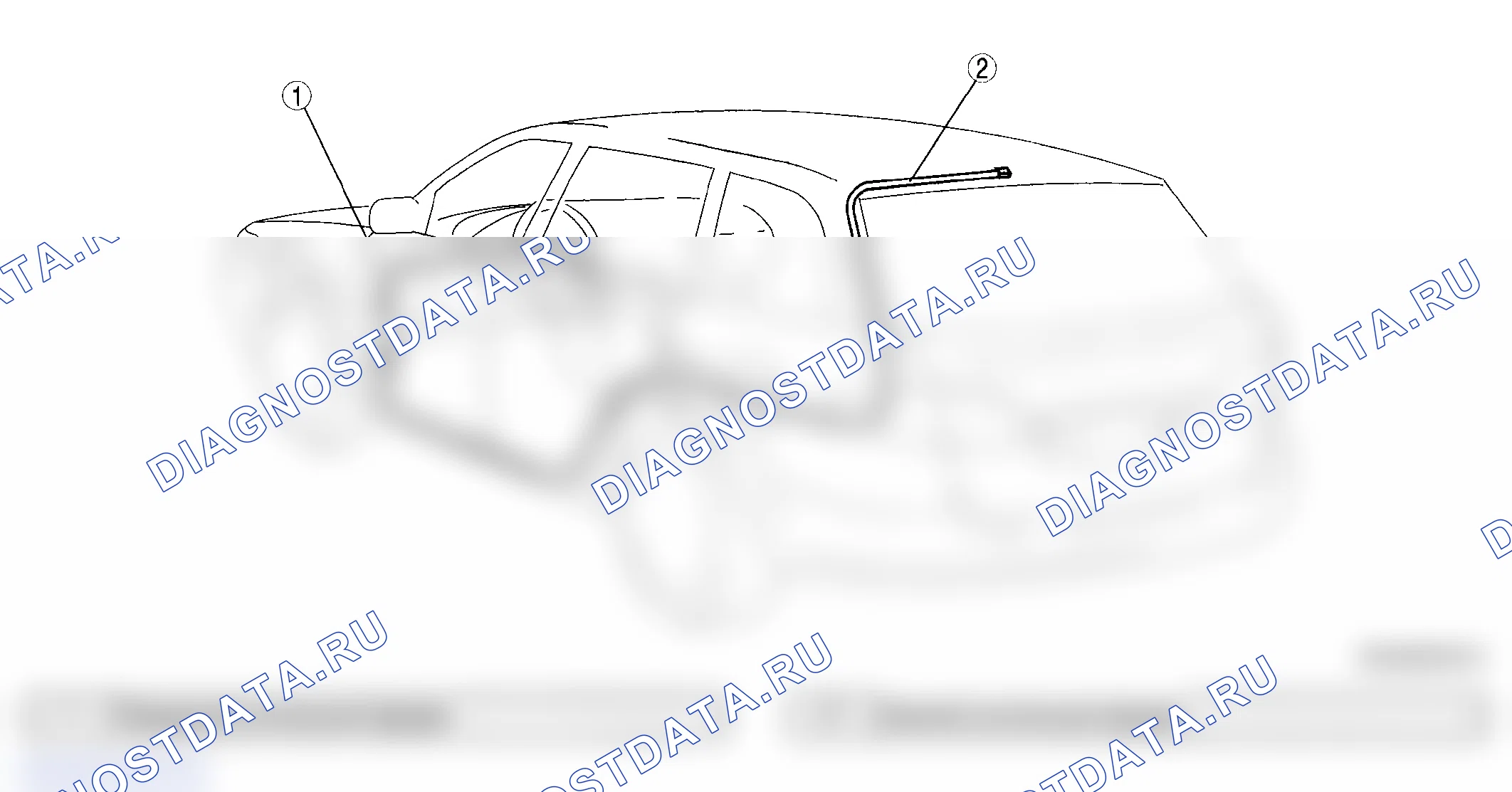 Рис. 37: РАСПОЛОЖЕНИЕ ФИДЕРА АНТЕННЫ [СПОРТИВНАЯ ТЕЛЕЖКА]. Mazda 6 GG рестайлинг