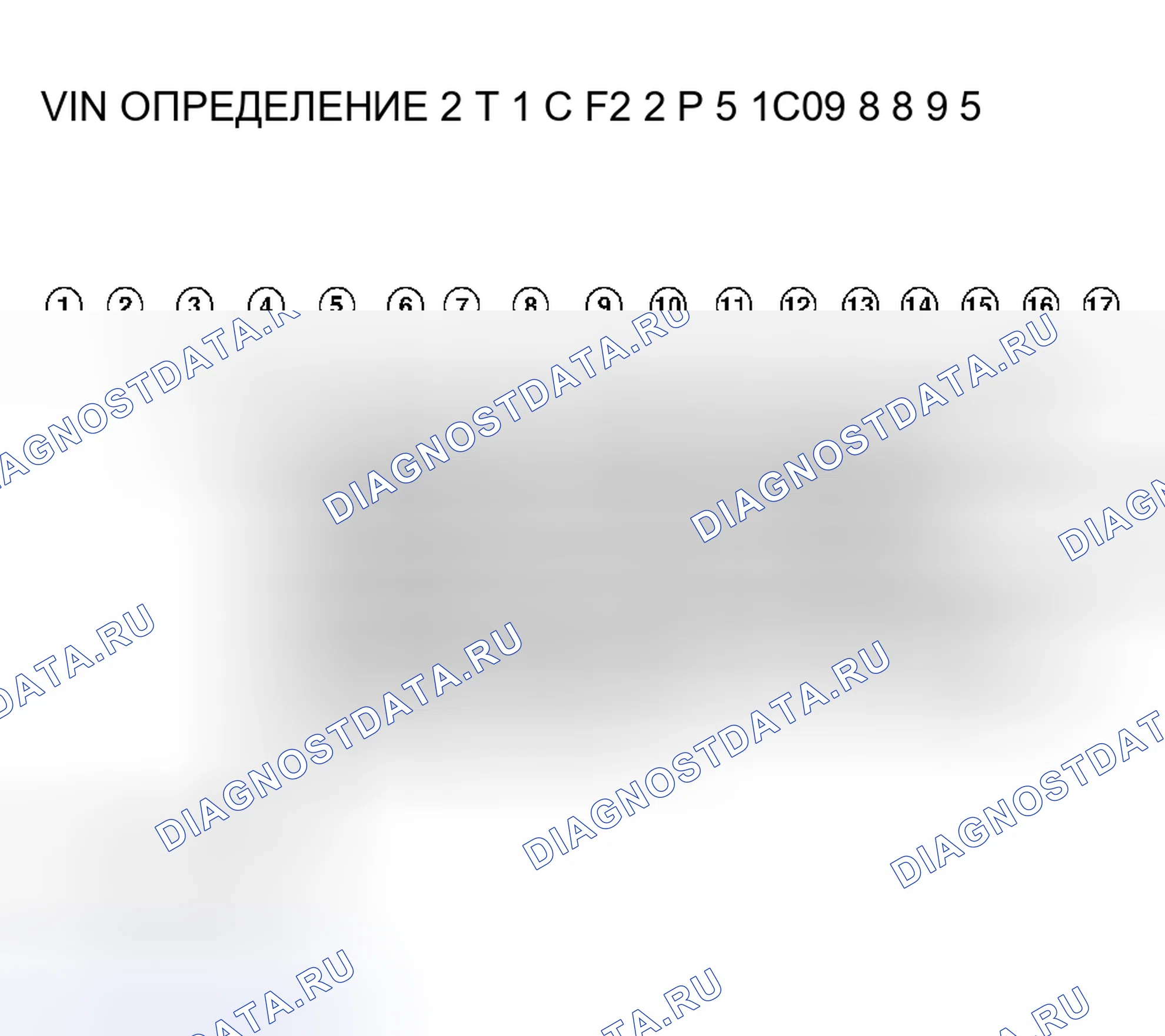 Рис. 1: Определение VIN. Toyota RAV4 II